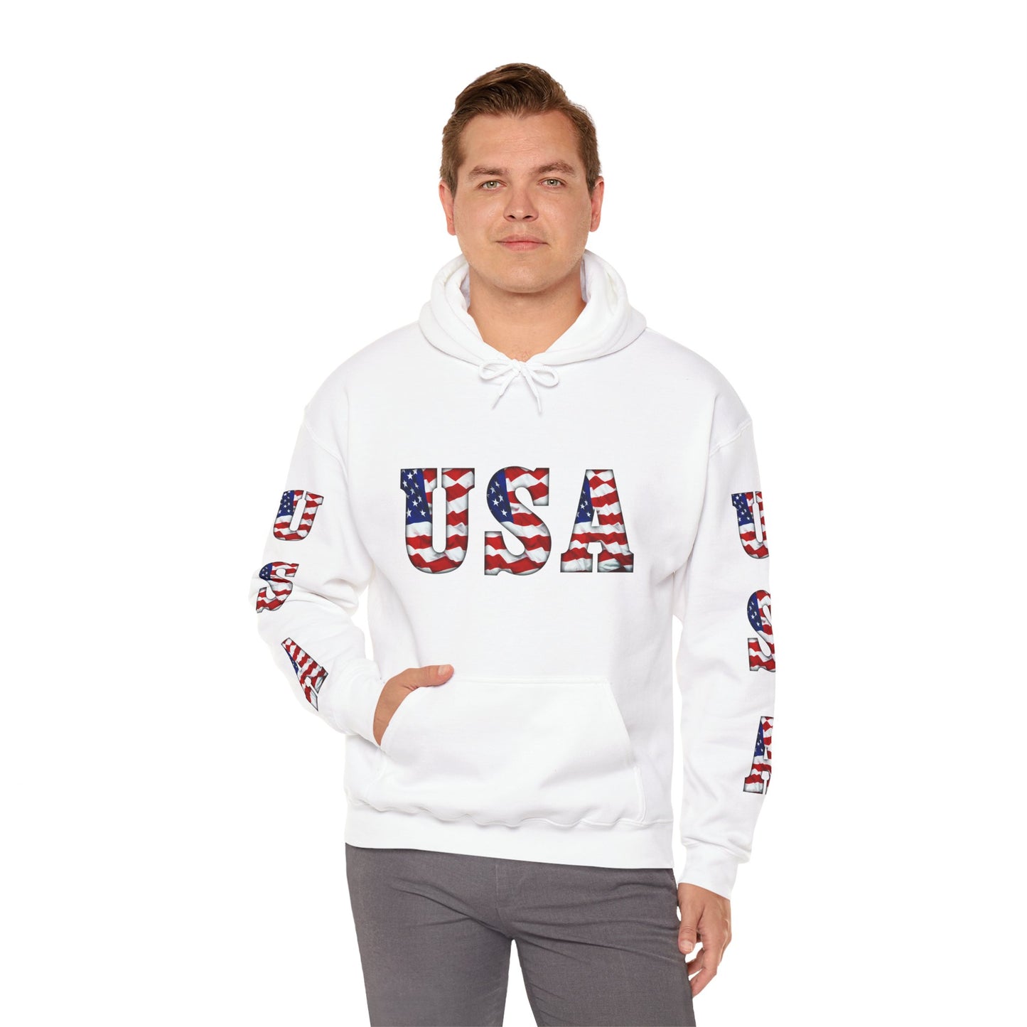 Princess Grace Patriotic USA Unisex Hooded Sweatshirt Heavy Blend for Comfort