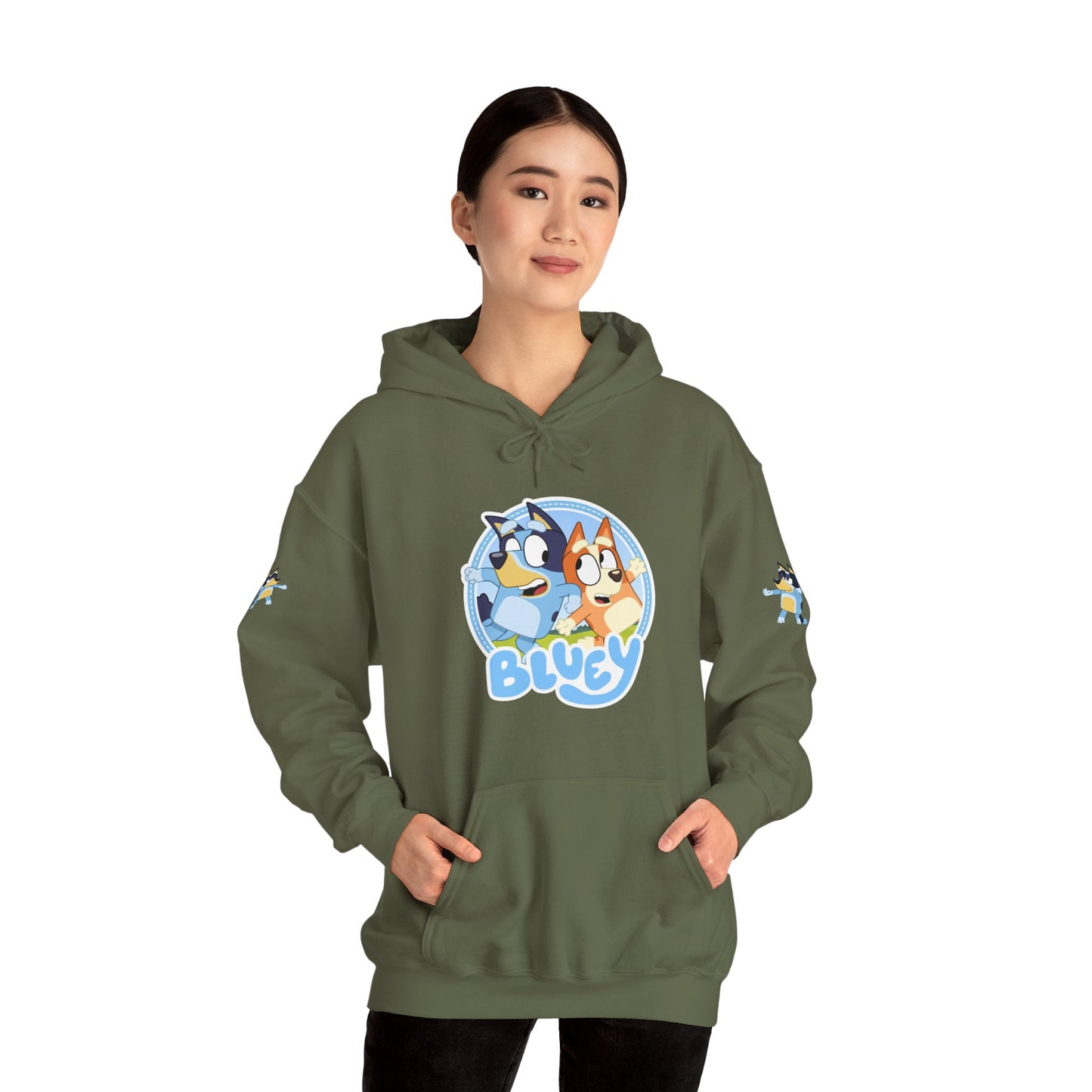 Princess Grace Bluey Unisex Heavy Blend Hoodie Cozy Cartoon Sweatshirt for Kids & Adults