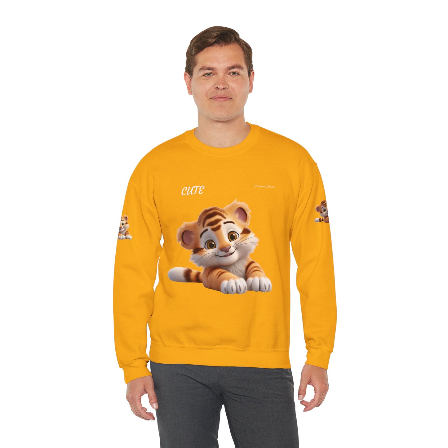 Princess Grace Cute Tiger Unisex Heavy Blen Crewneck Sweatshirt