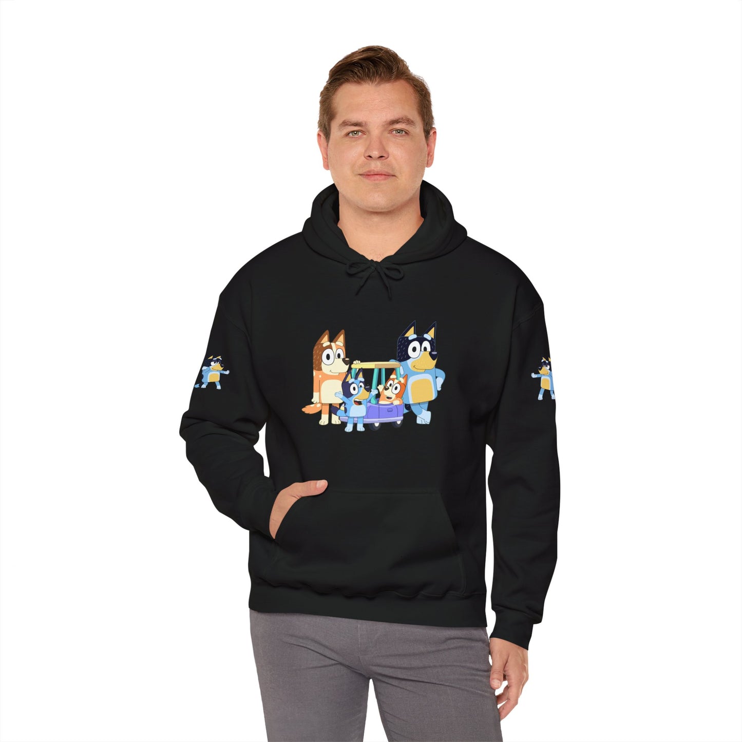 Princess Grace Bluey Fun Family Cartoon Hoodie - Unisex Heavy Blend with Playful Characters