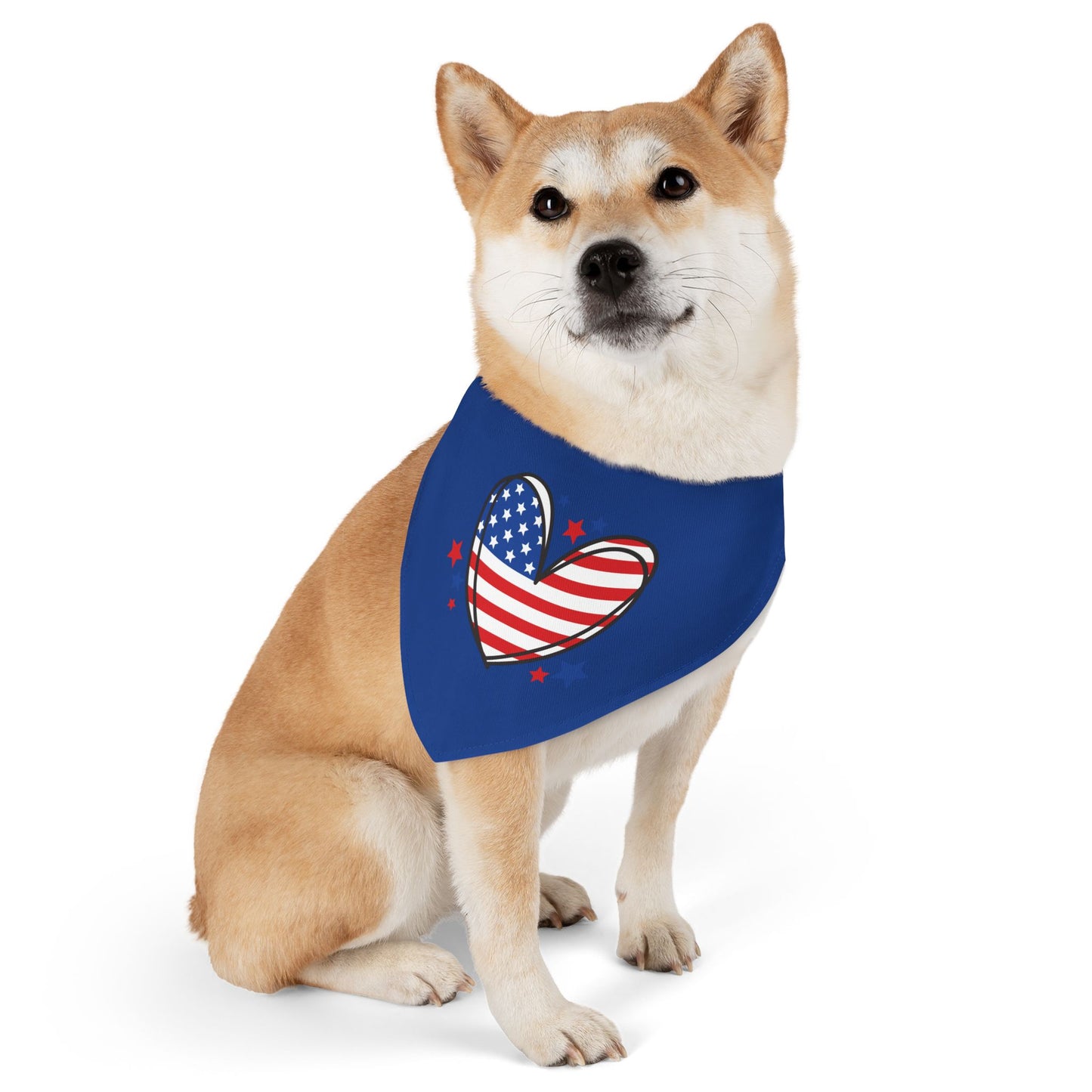 Princess Grace Patriotic Pet Bandana Collar USA Heart Design for Dogs