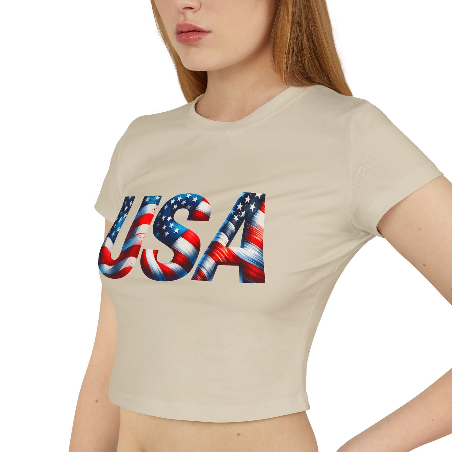 Princess Grace Patriotic USA Women's Baby Tee Celebrate Independence Day in Style