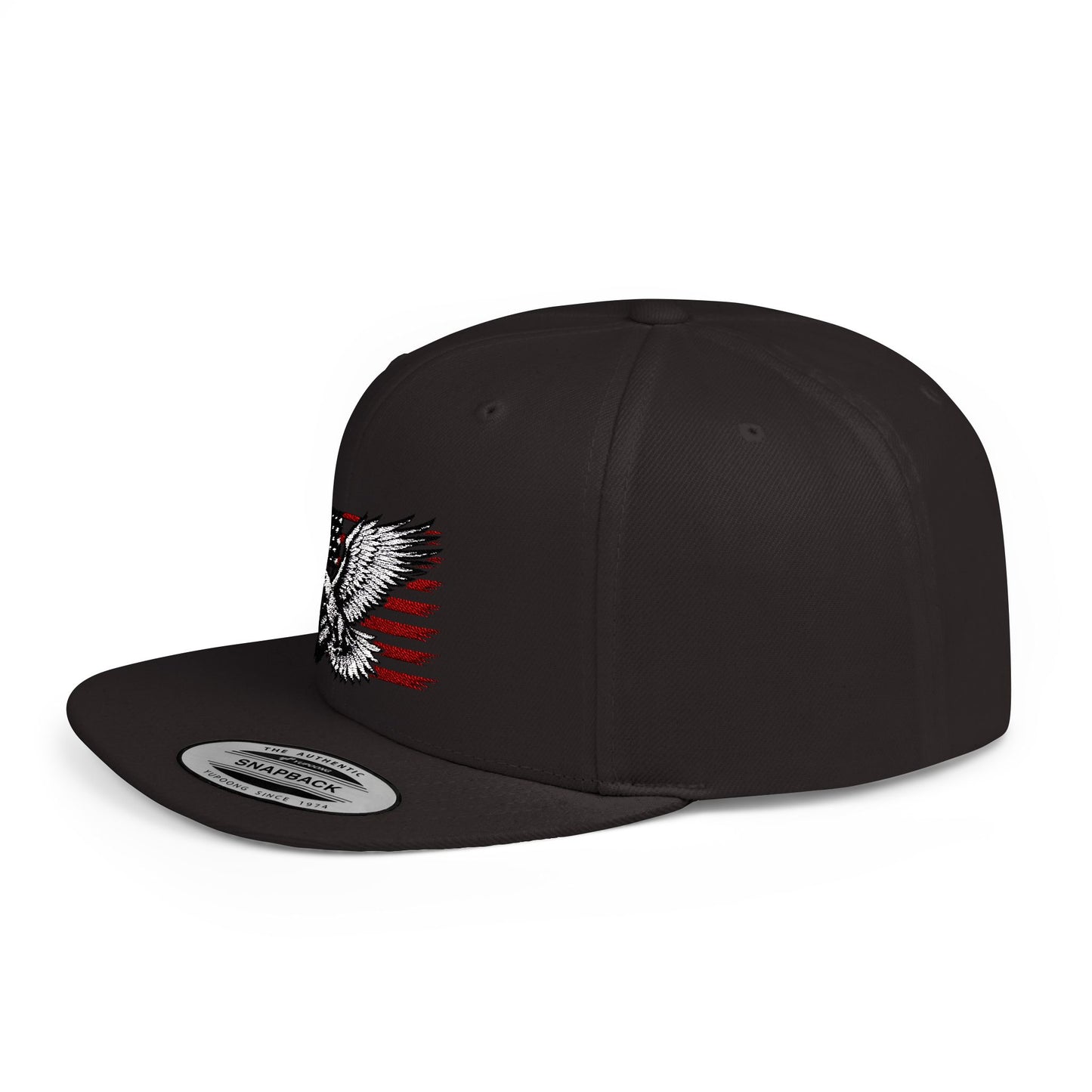 Princess Grace Eagle Embroidered Flat Bill Snapback Hat Patriotic Style for Outdoor Enthusiasts