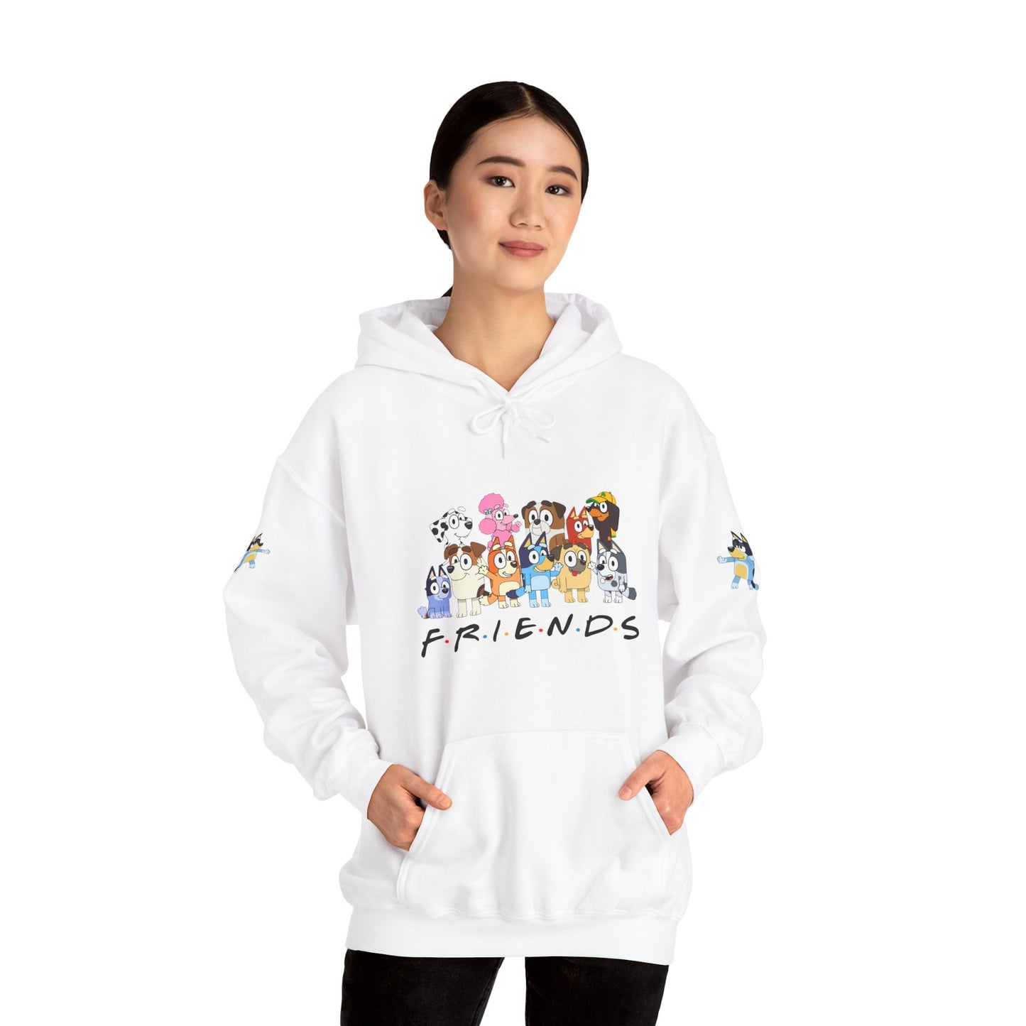 Princess Grace Bluey Unisex Heavy Blend Hooded Sweatshirt 'Friends' Cartoon Design