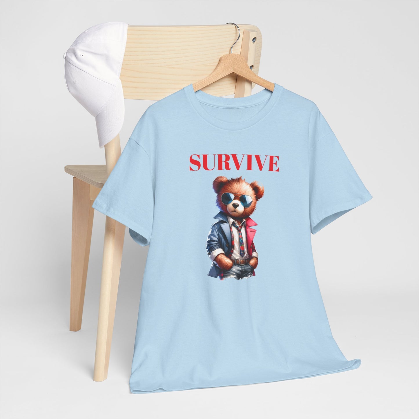 Princess Grace Survive Teddy Bear Unisex Heavy Cotton Tee