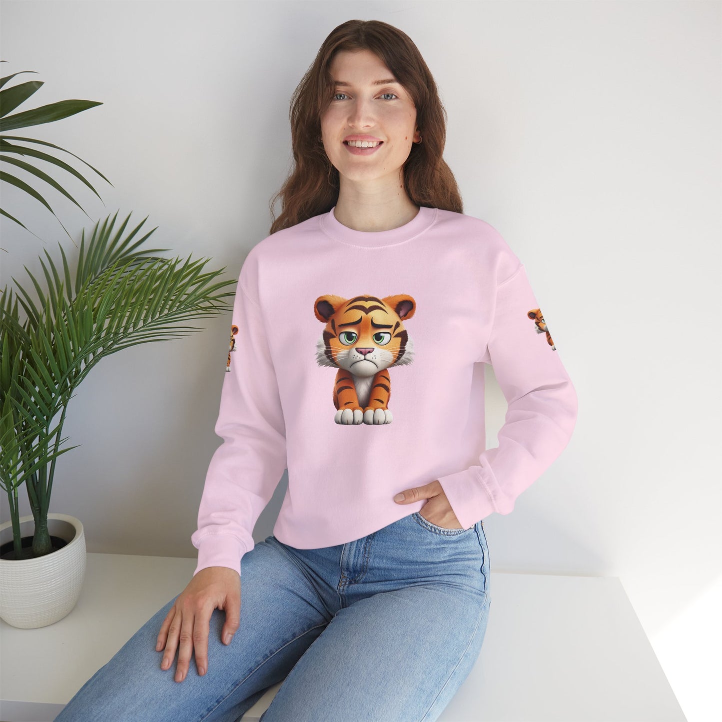Princess Grace Cute Tiger Graphic Unisex Crewneck Sweatshirt