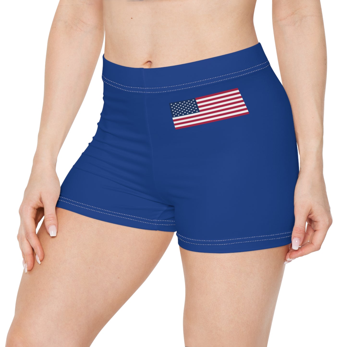 Princess Grace Women's American Flag Swim Shorts for Summer Adventures