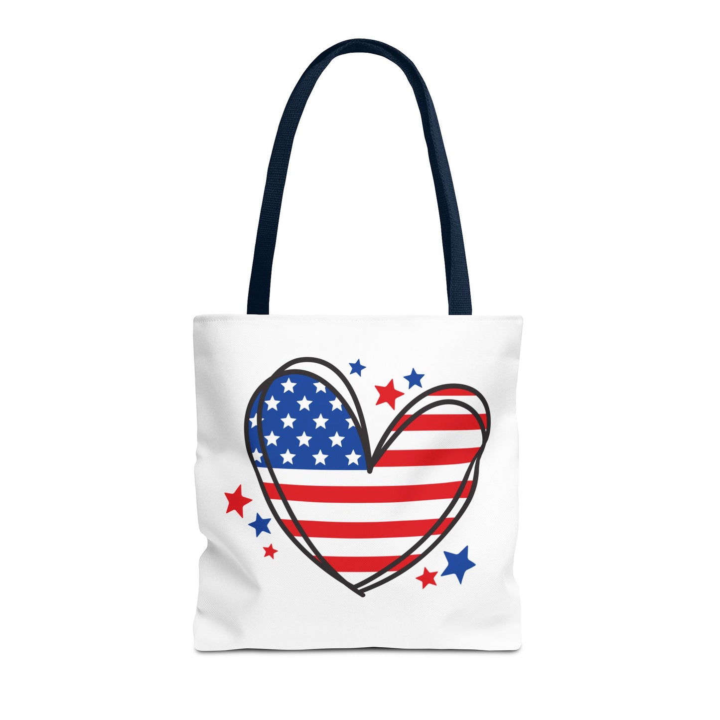 Princess Grace Patriotic Heart Tote Bag Red, White & Blue Love