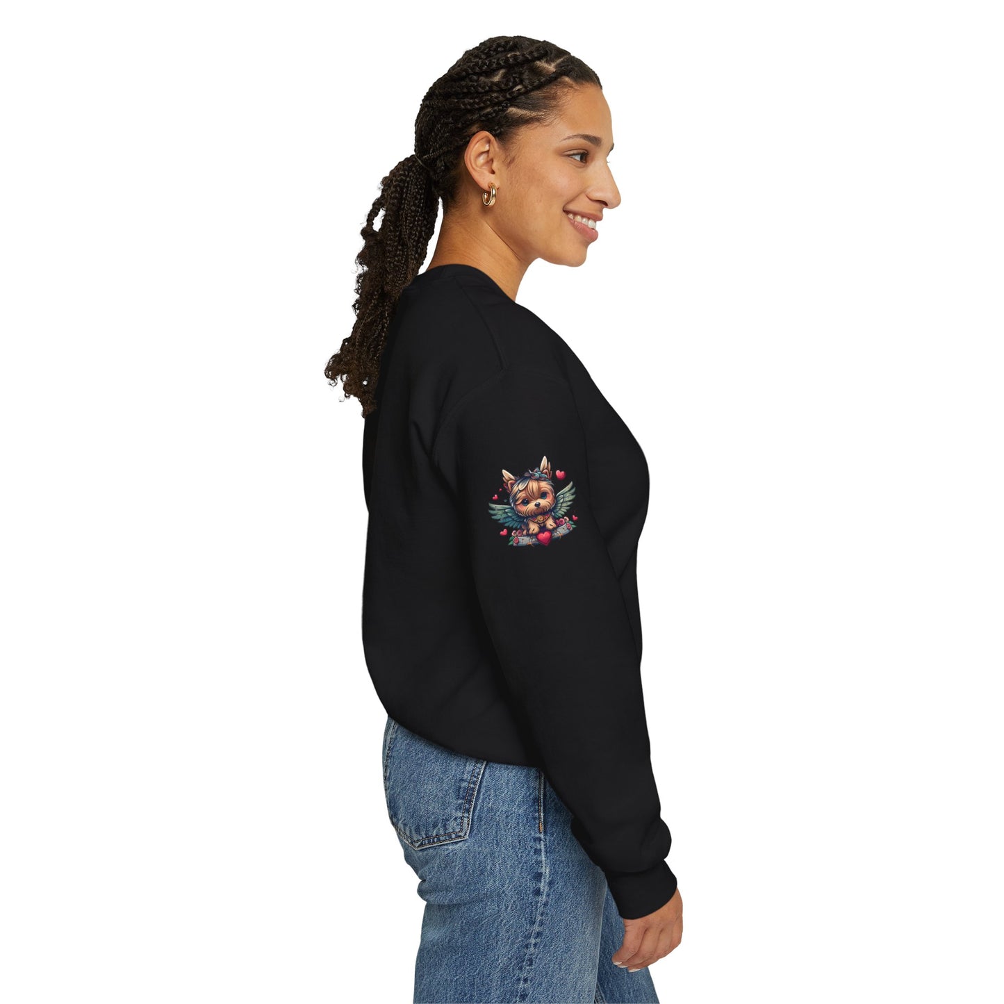 Princess Grace Cute Yorkie Wings Crewneck Sweatshirt Perfect Gift for Dog Lovers