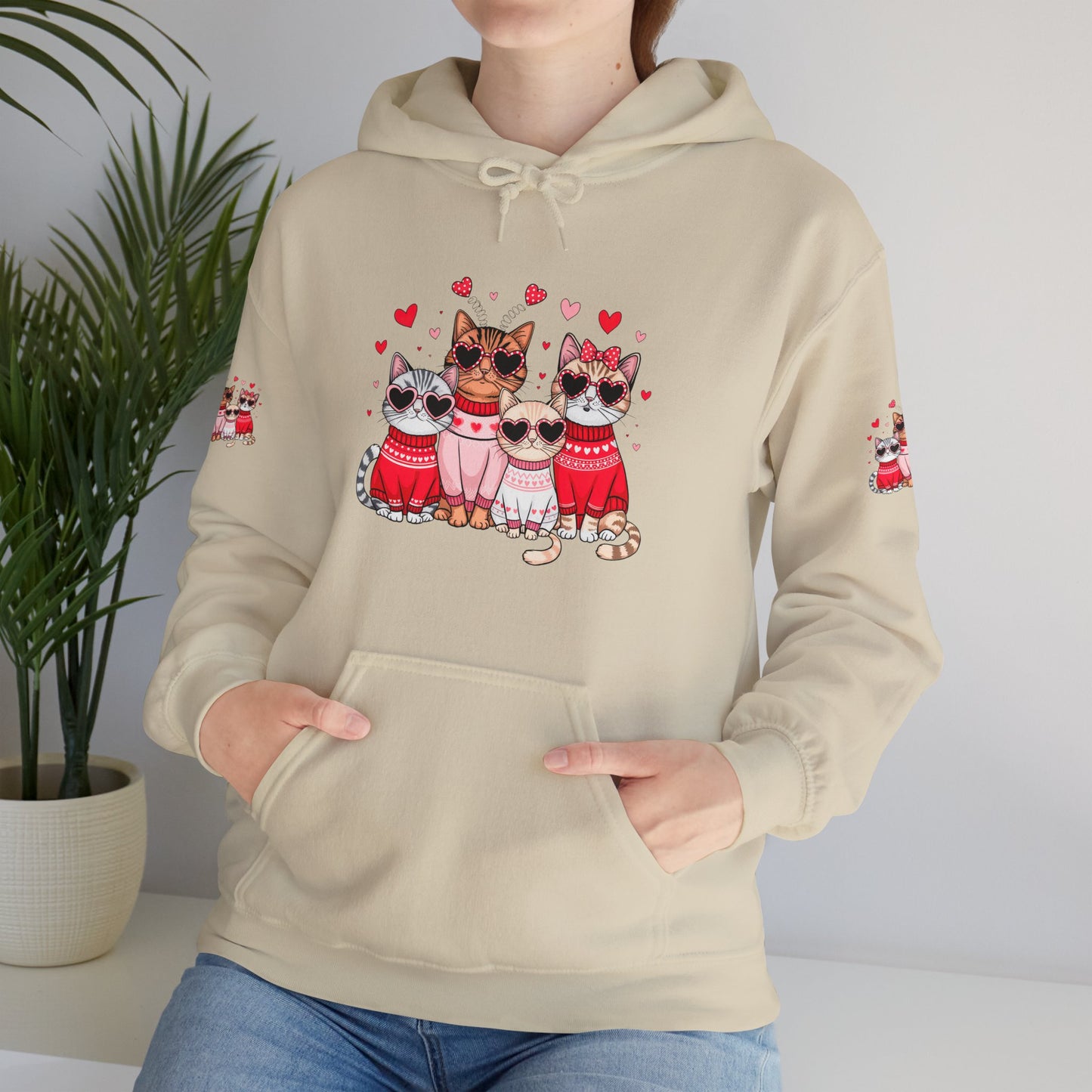Princess Grace Cute Cat Lovers Hoodie with Heart Design
