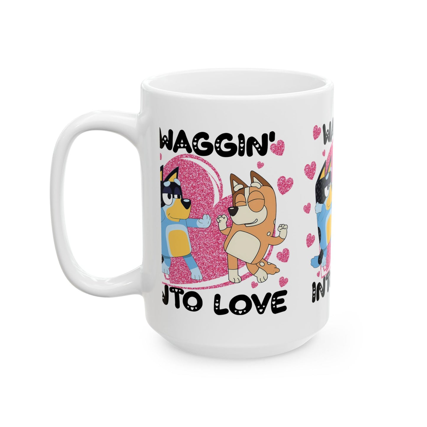 Princess Grace Waggin' into Love Ceramic Mug Cute Animal Design for Dog Lovers Perfect Gift for Valentine's Day