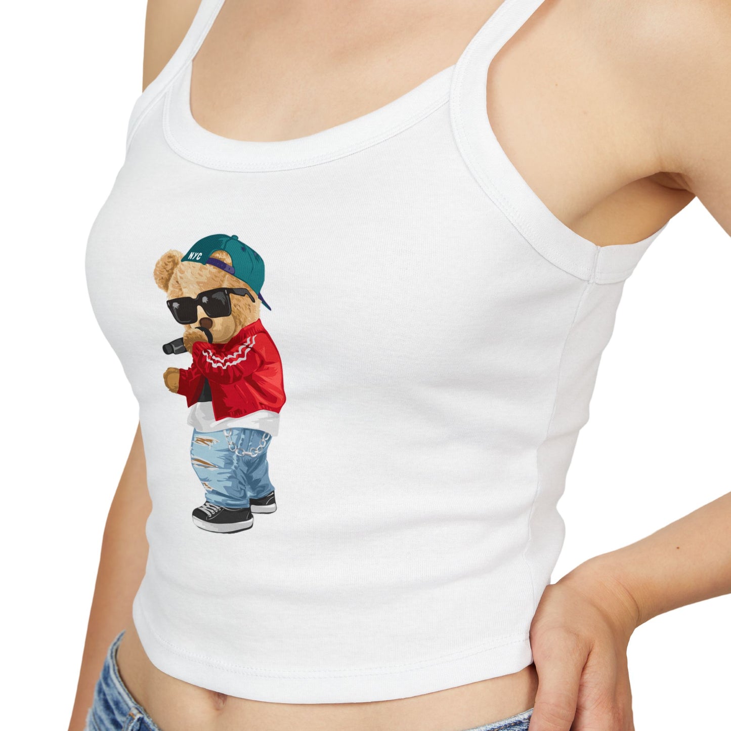 Princess Grace Cute Graphic Women's Spaghetti Strap Tank Top Trendy Bear Design