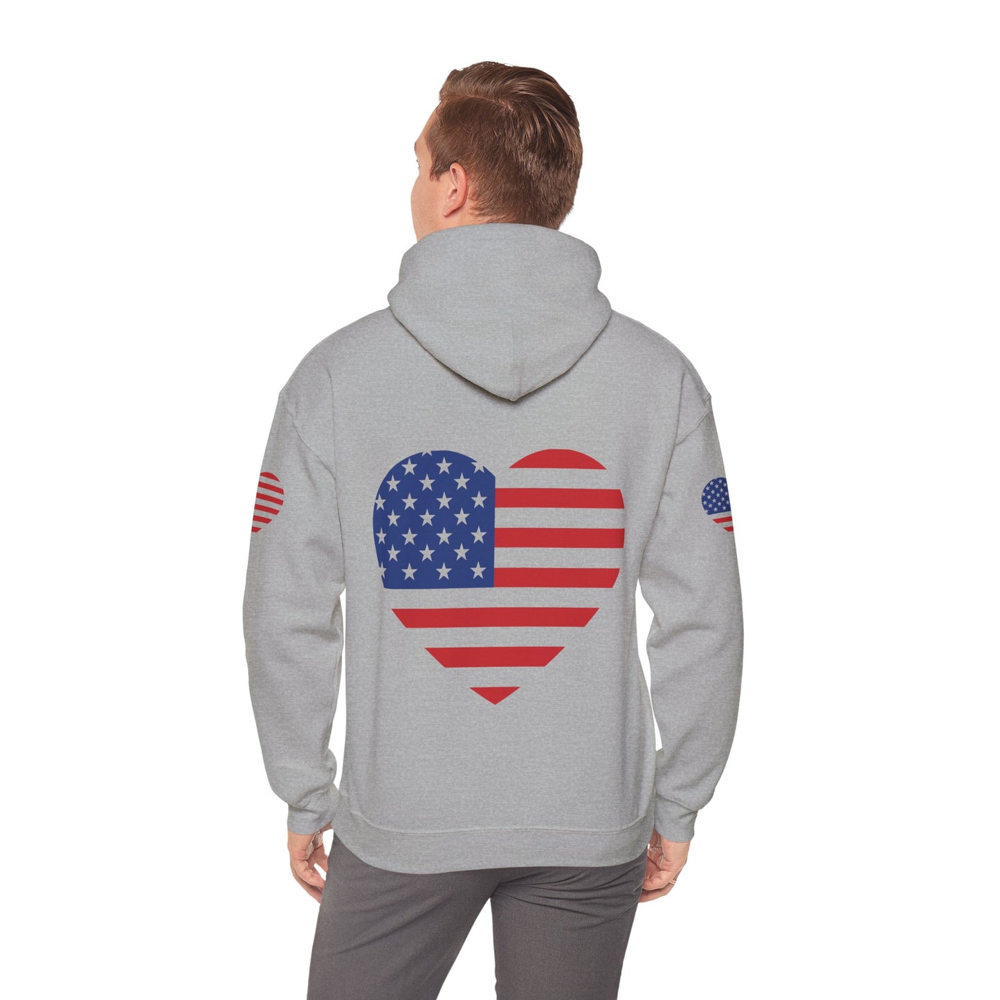 Princess Grace Patriotic Heart Design Unisex Hoodie Perfect for Holidays and Celebrations