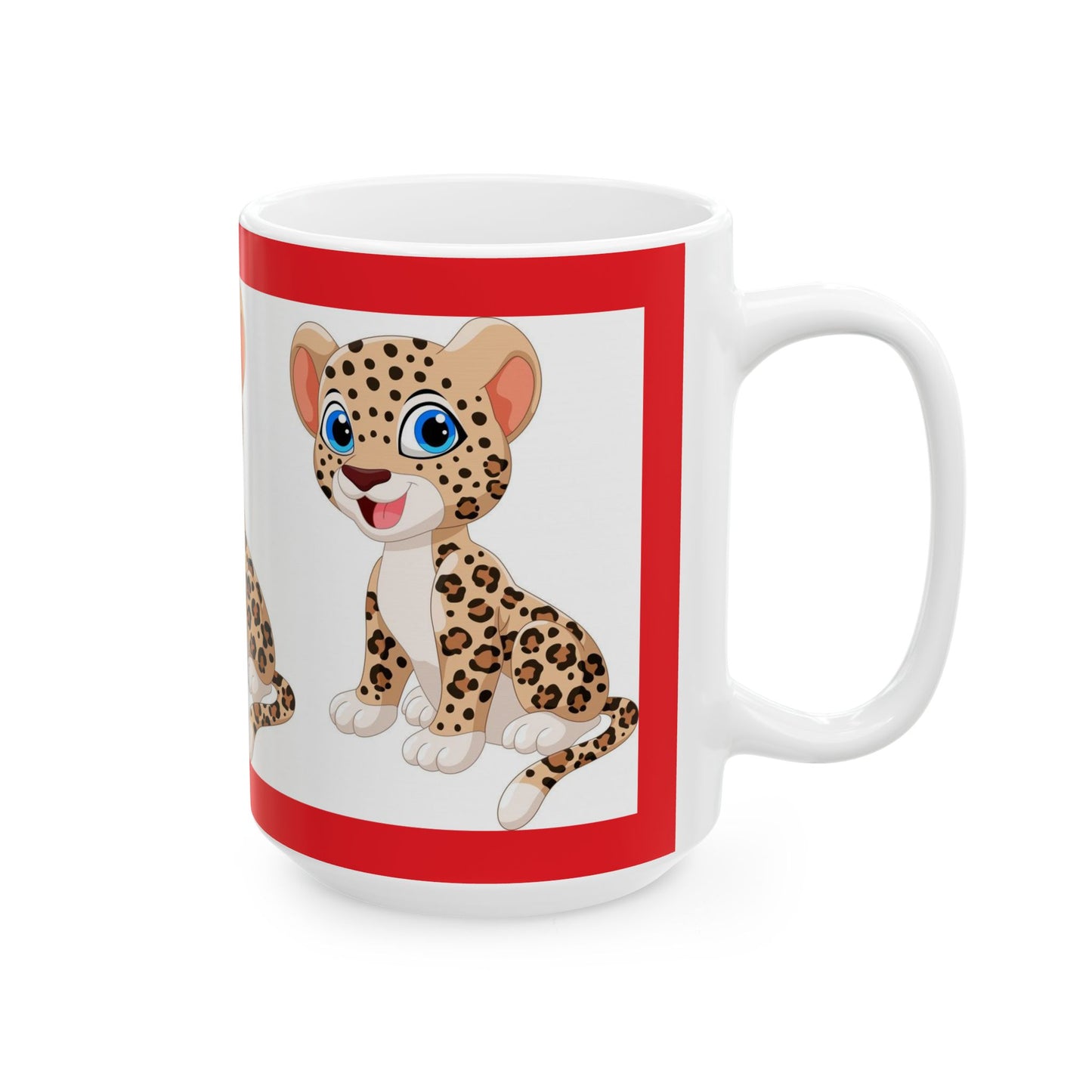 Princess Grace Cute Leopard Ceramic Mug Perfect for Animal Lovers and Kids