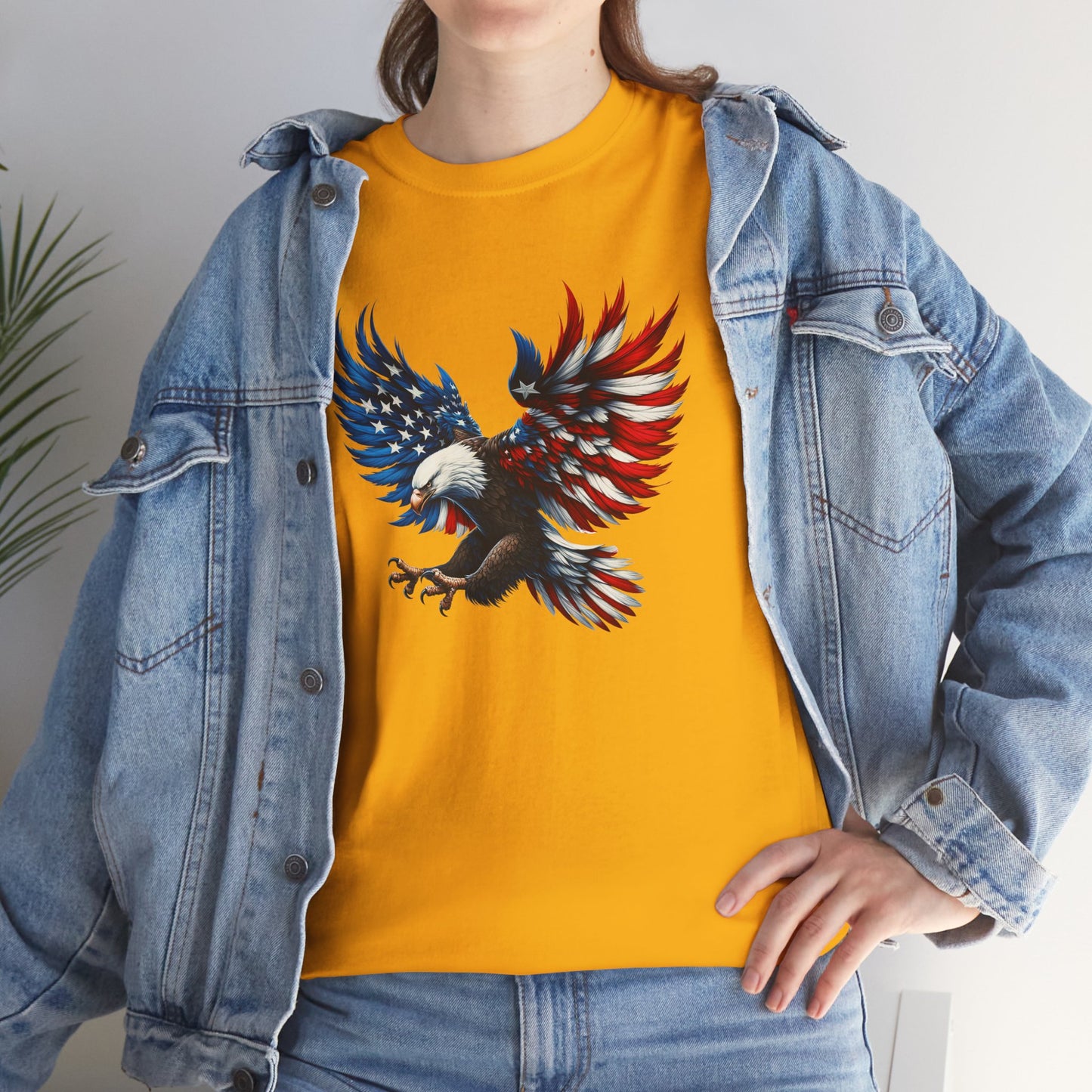Princess Grace Patriotic Eagle Unisex Heavy Cotton Tee Bold USA Graphic Shirt