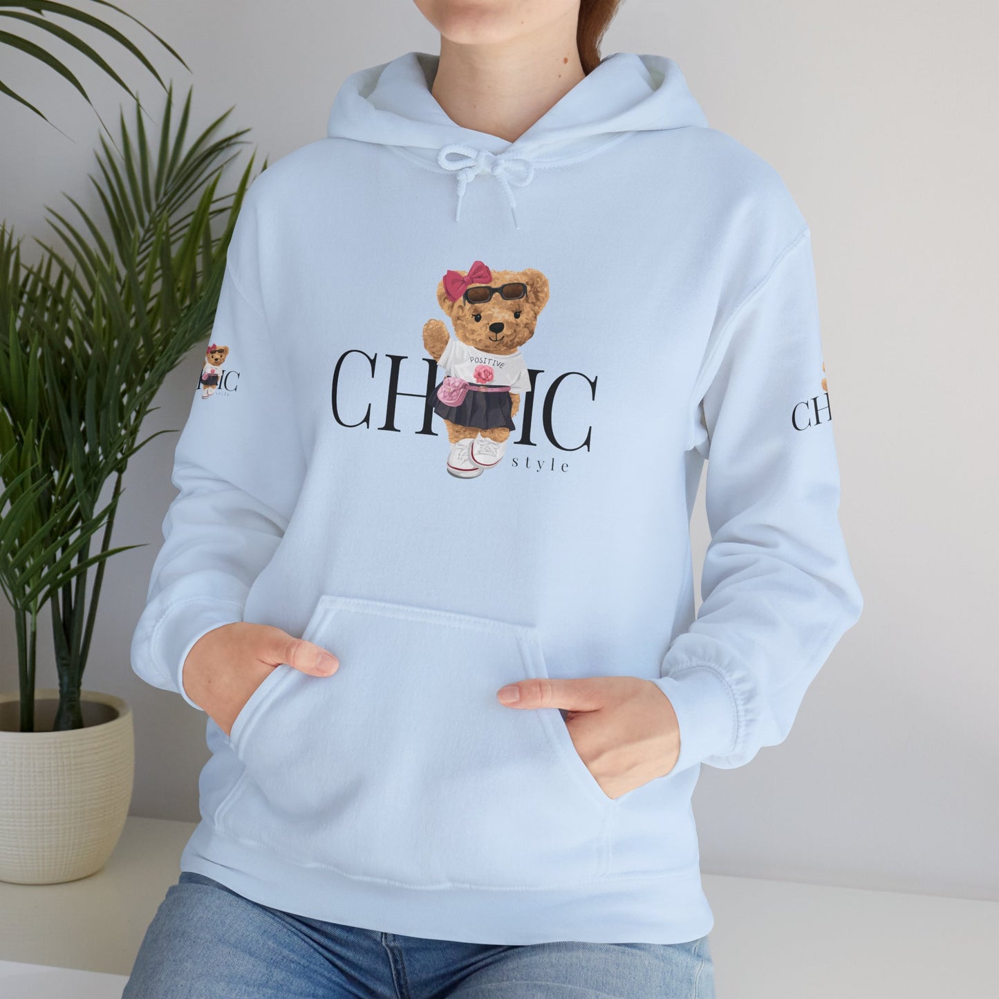 Princess Grace Chic Style Bear Unisex Hooded Sweatshirt Cute and Cozy Fashion