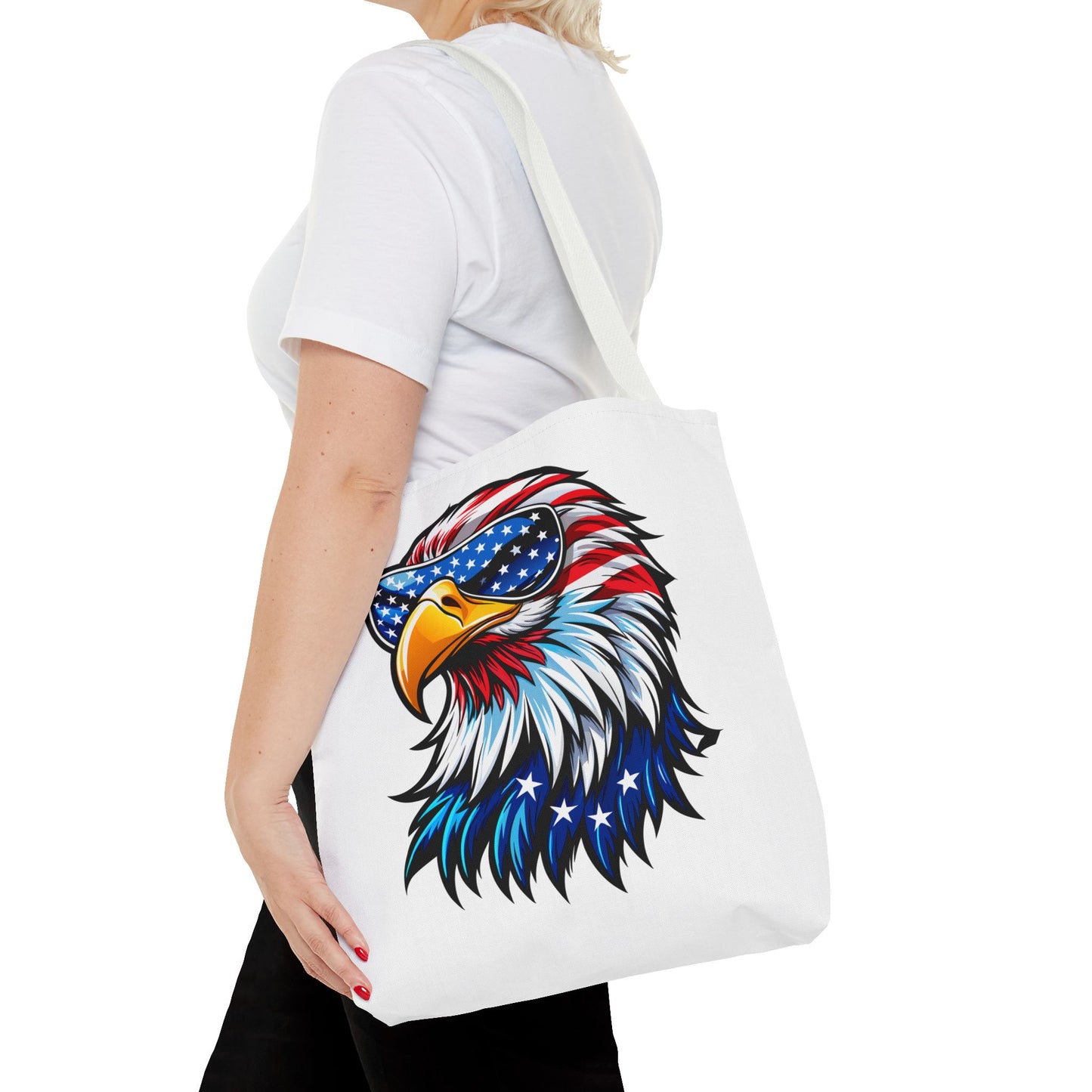 Princess Grace Patriotic Eagle Tote Bag Cool American Eagle Design for Fourth of July & Everyday Use
