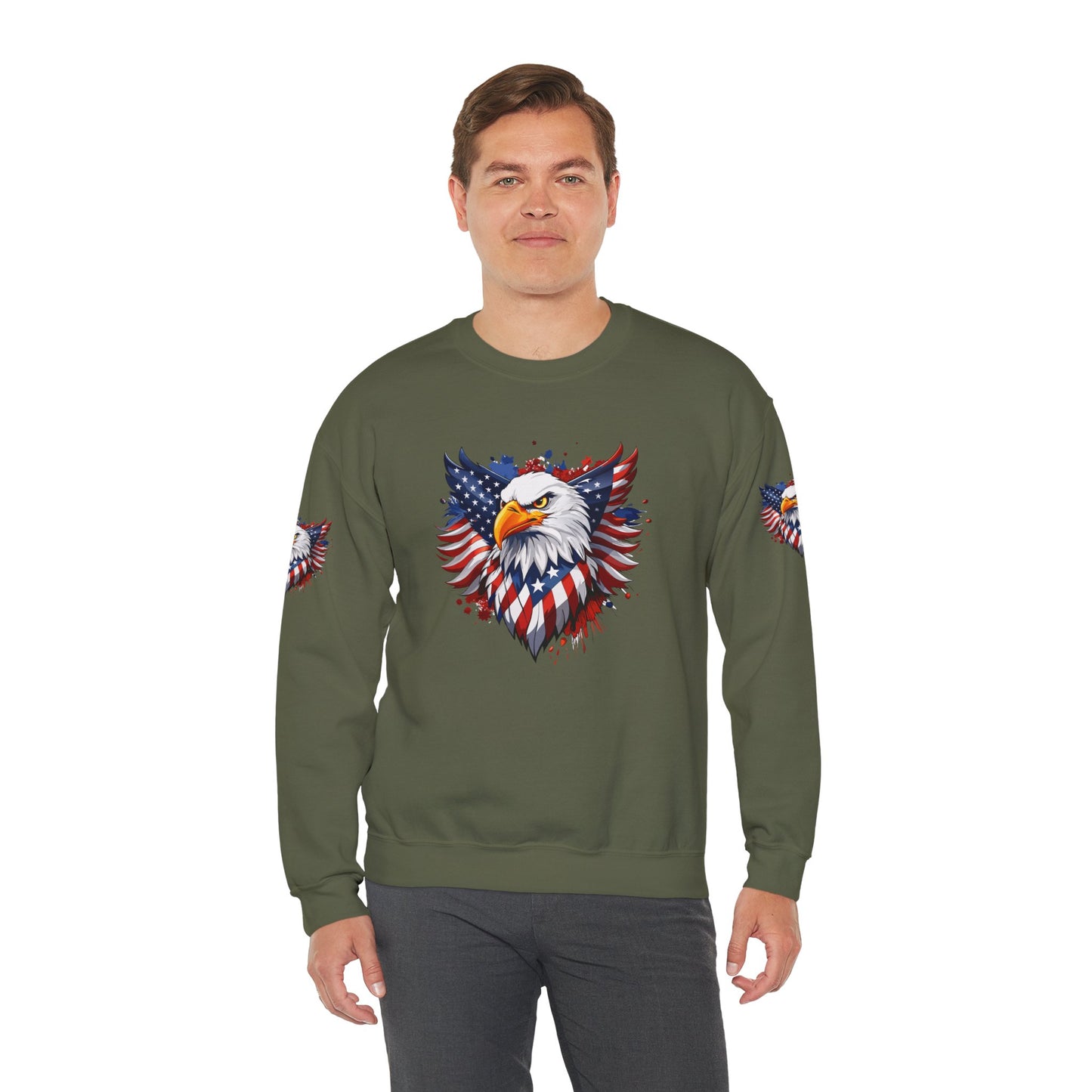 Princess Grace Patriotic Eagle Unisex Heavy Blend Crewneck Sweatshirt