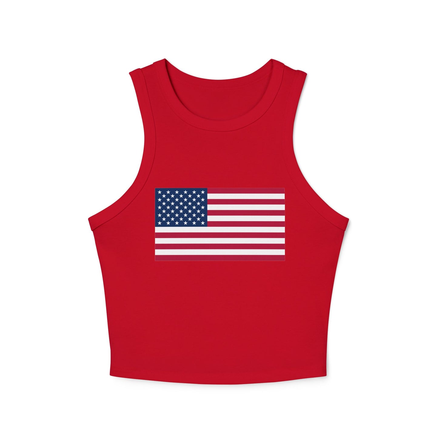 Princess Grace Patriotic USA Flag Racer Tank Top for Women