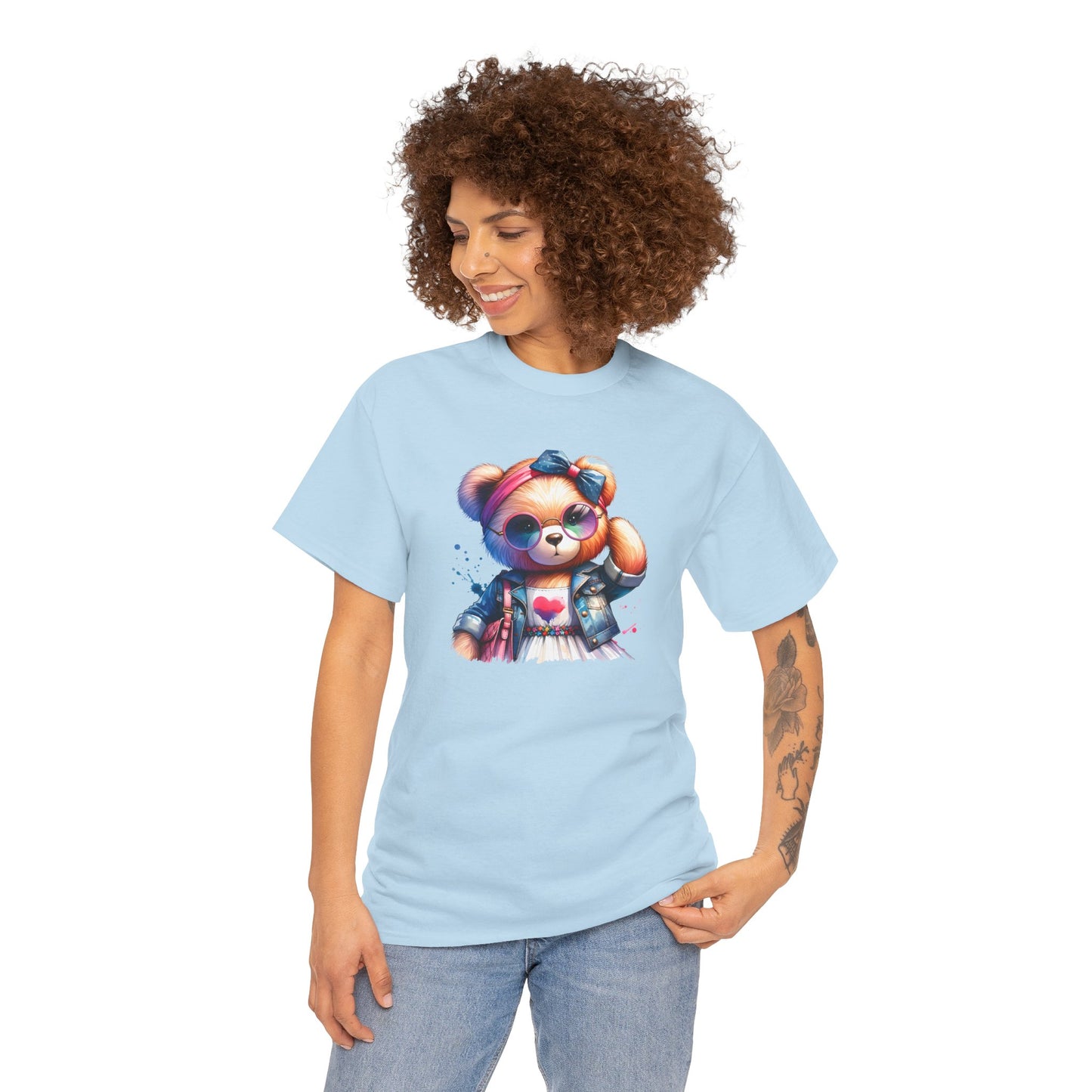 Princess Grace Cute Teddy Bear Unisex Heavy Cotton Tee Playful Graphic T-Shirt for All Ages