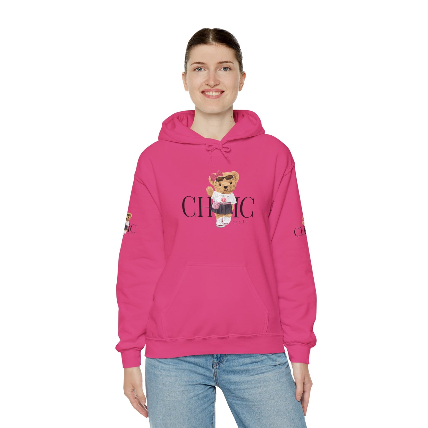 Princess Grace Chic Style Bear Unisex Hooded Sweatshirt Cute and Cozy Fashion