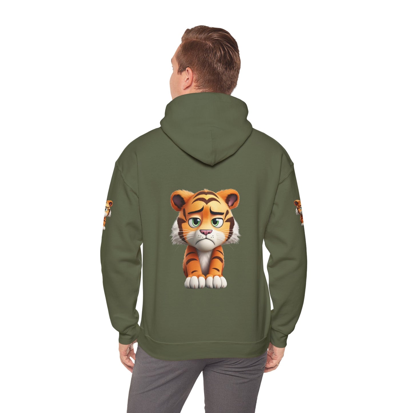 Princess Grace Playful Tiger Graphic Hoodie Unisex Heavy Blend Sweatshirt for Kids and Adults