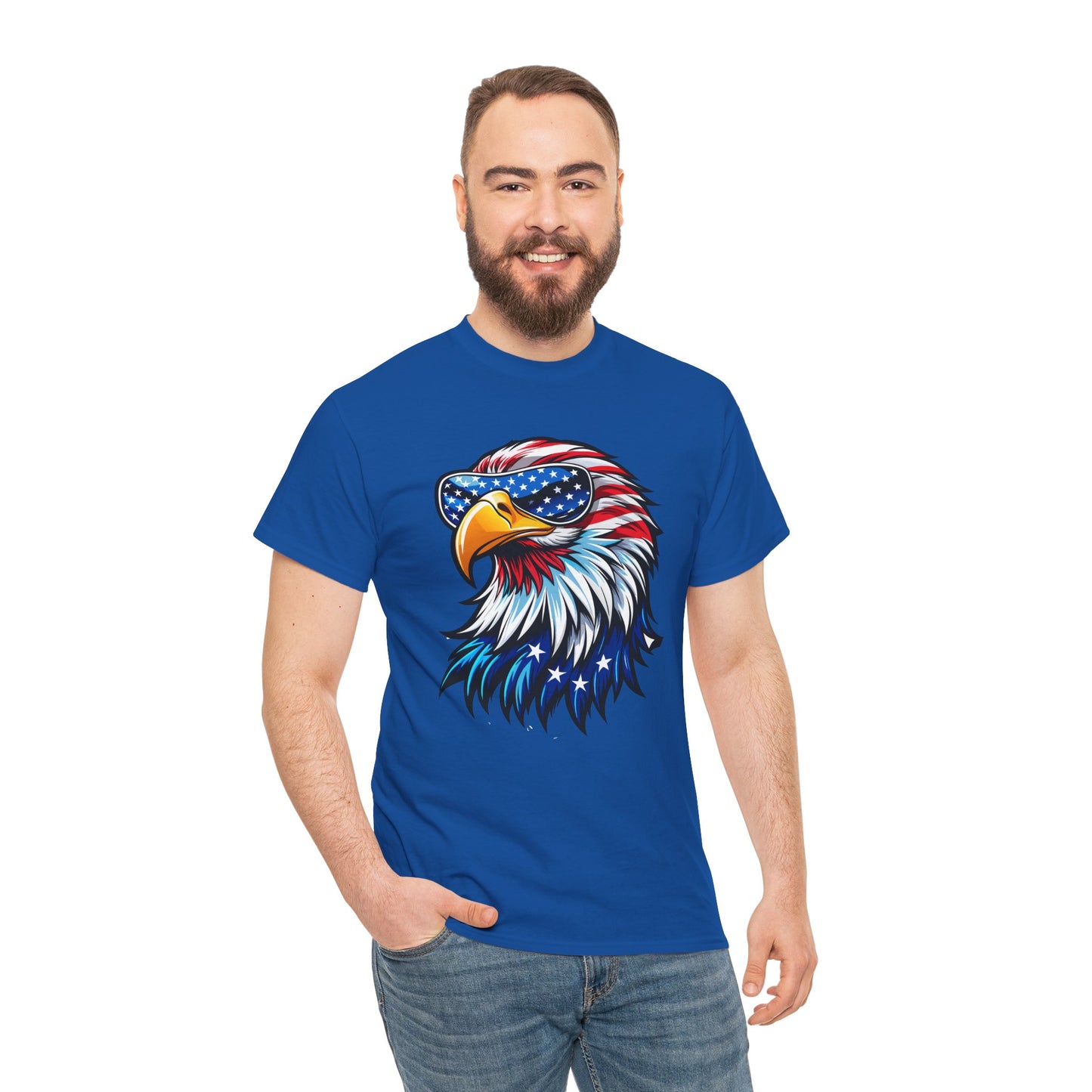 Princess Grace Patriotic Eagle Unisex Heavy Cotton Tee 4th of July Spirit
