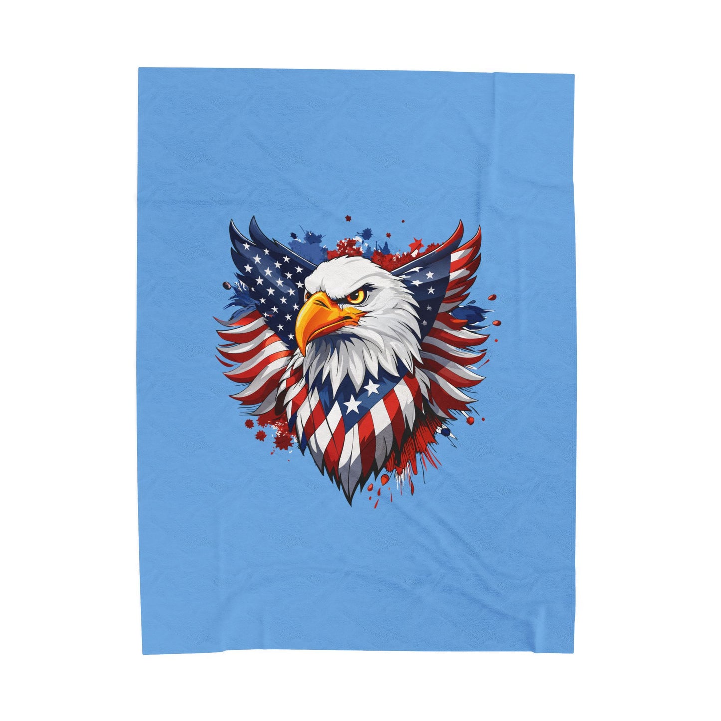 Princess Grace Patriotic Velveteen Plush Blanket with Eagle Design
