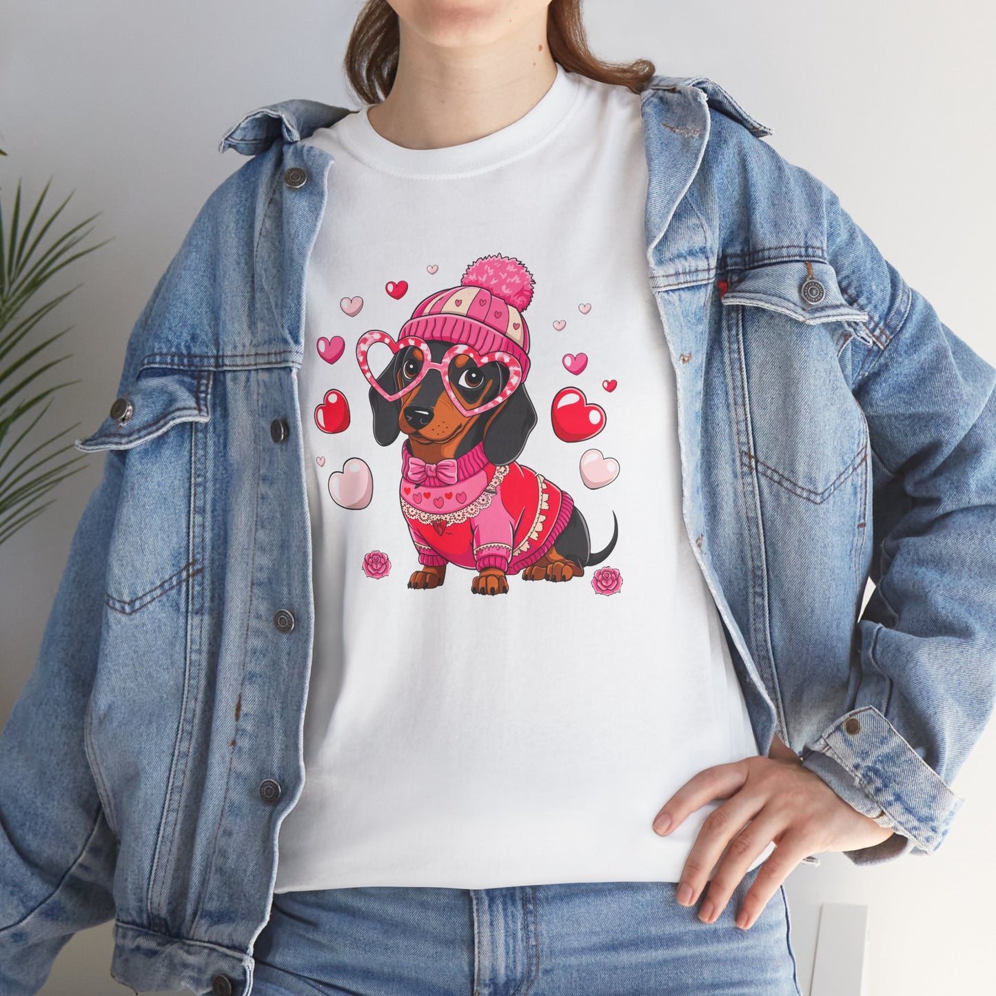 Princess Grace Cute Dachshund Love Graphic Tee Unisex Heavy Cotton Tee