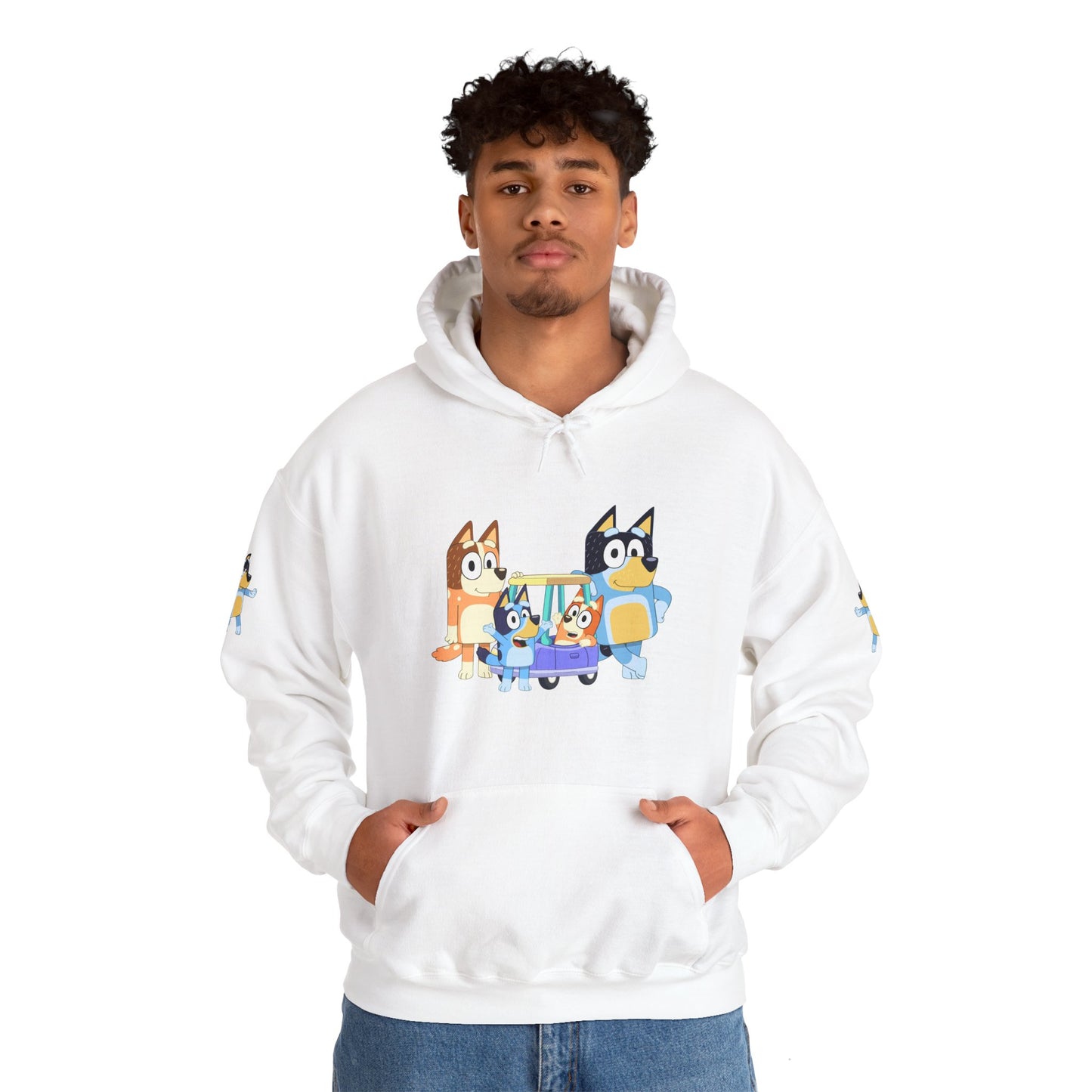 Princess Grace Bluey Fun Family Cartoon Hoodie - Unisex Heavy Blend with Playful Characters