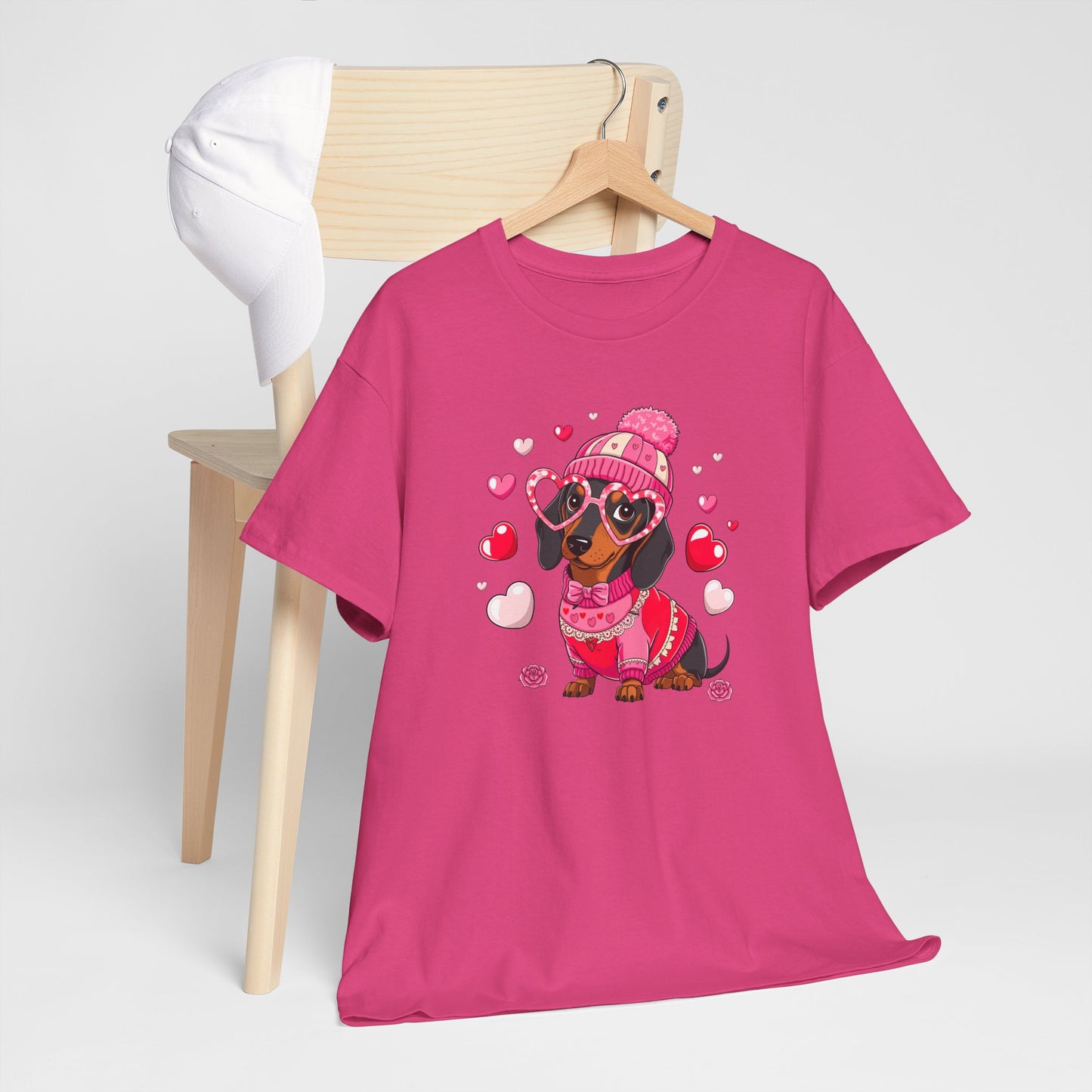 Princess Grace Cute Dachshund Love Graphic Tee Unisex Heavy Cotton Tee