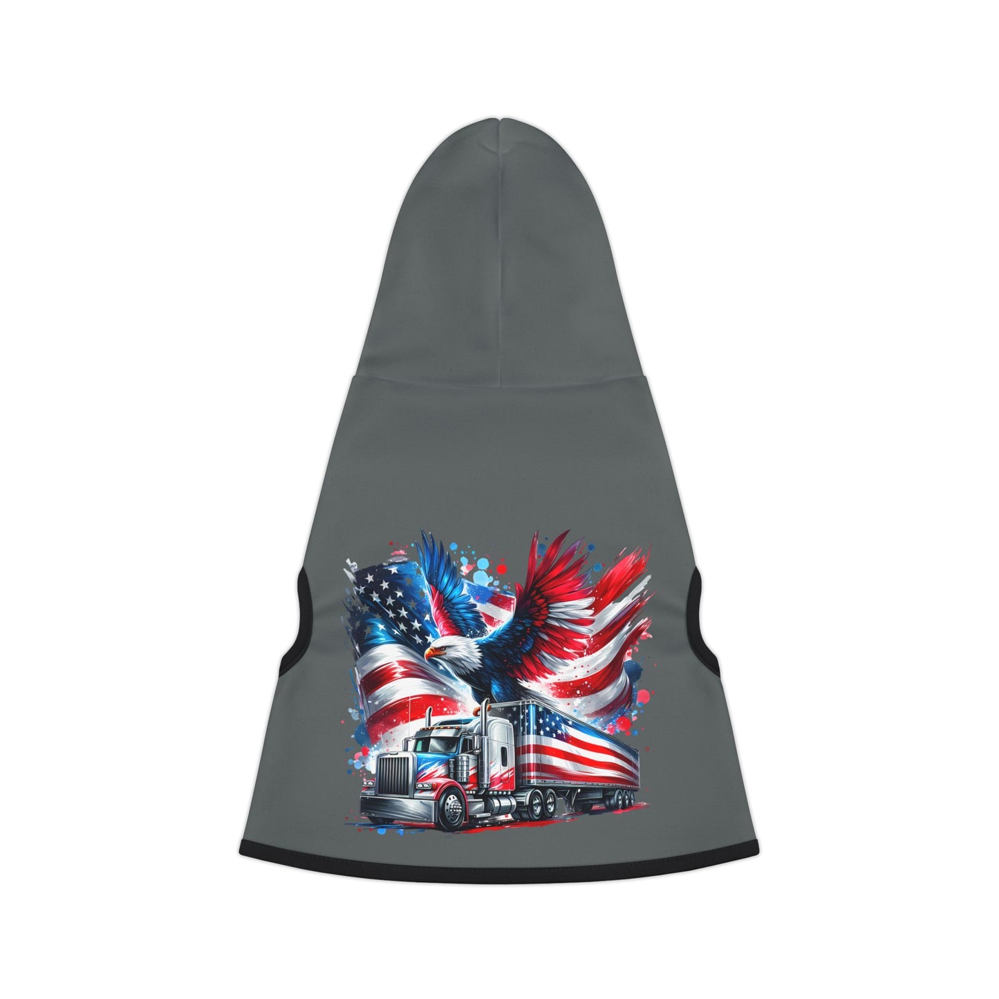 Princess Grace Patriotic Truck Pet Hoodie Cozy Dog Apparel for Celebrating Holidays