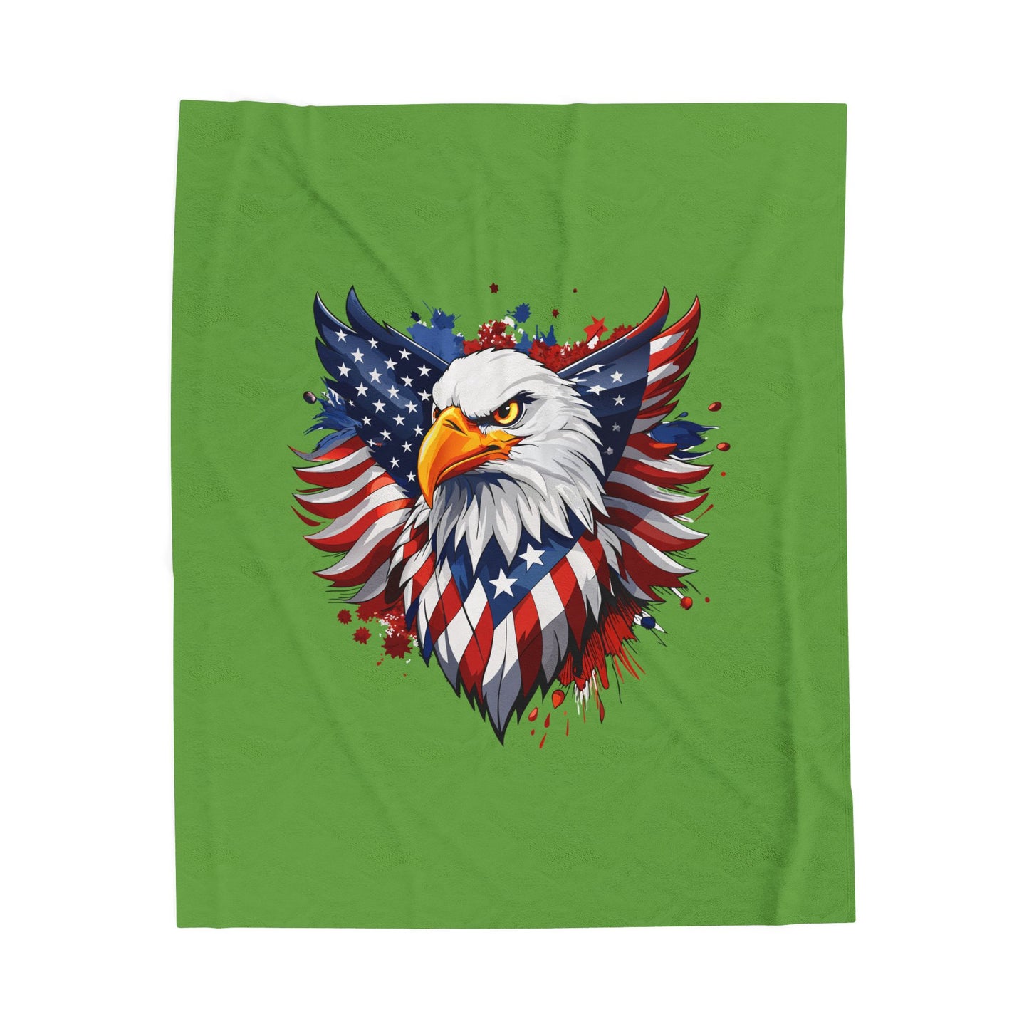 Princess Grace Patriotic Eagle Velveteen Plush Blanket Cozy Home Décor for Independence Day and Year Round Comfort