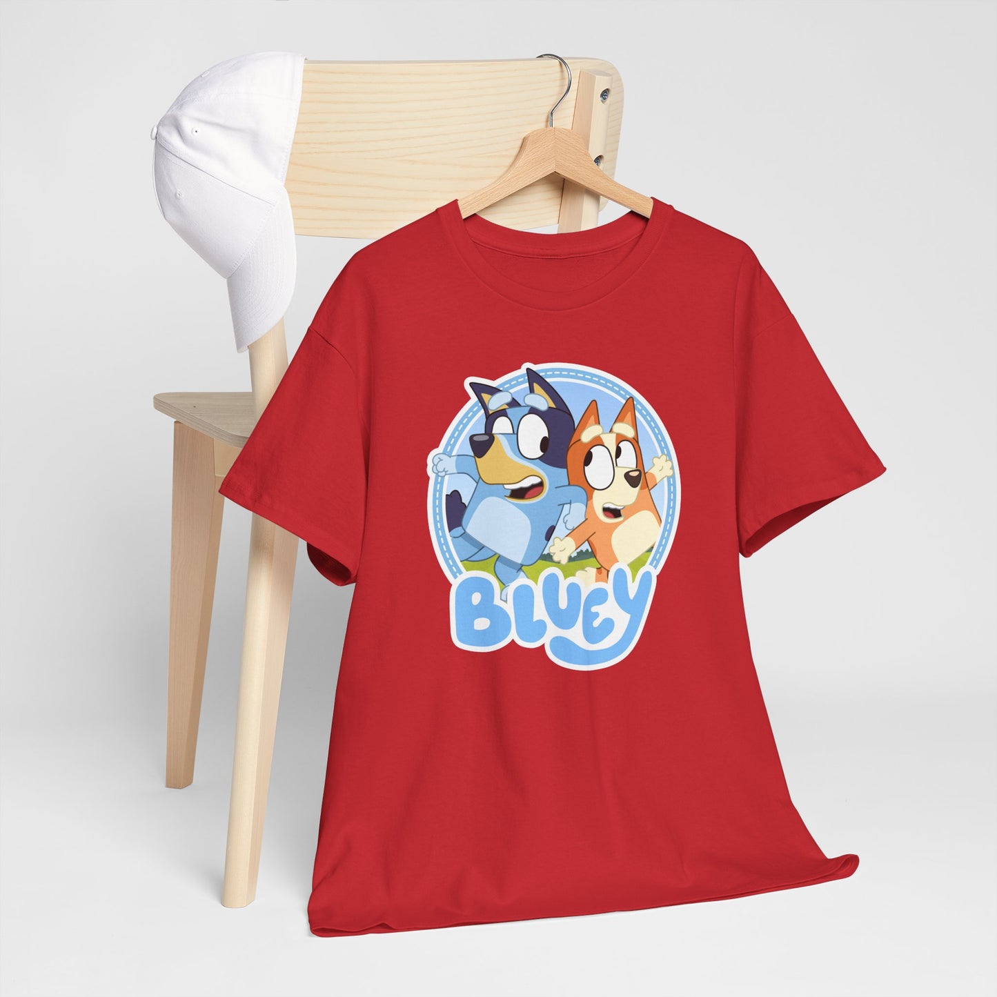 Princess Grace Bluey Fun Unisex Heavy Cotton Tee Perfect Gift for Kids and Cartoon Lovers