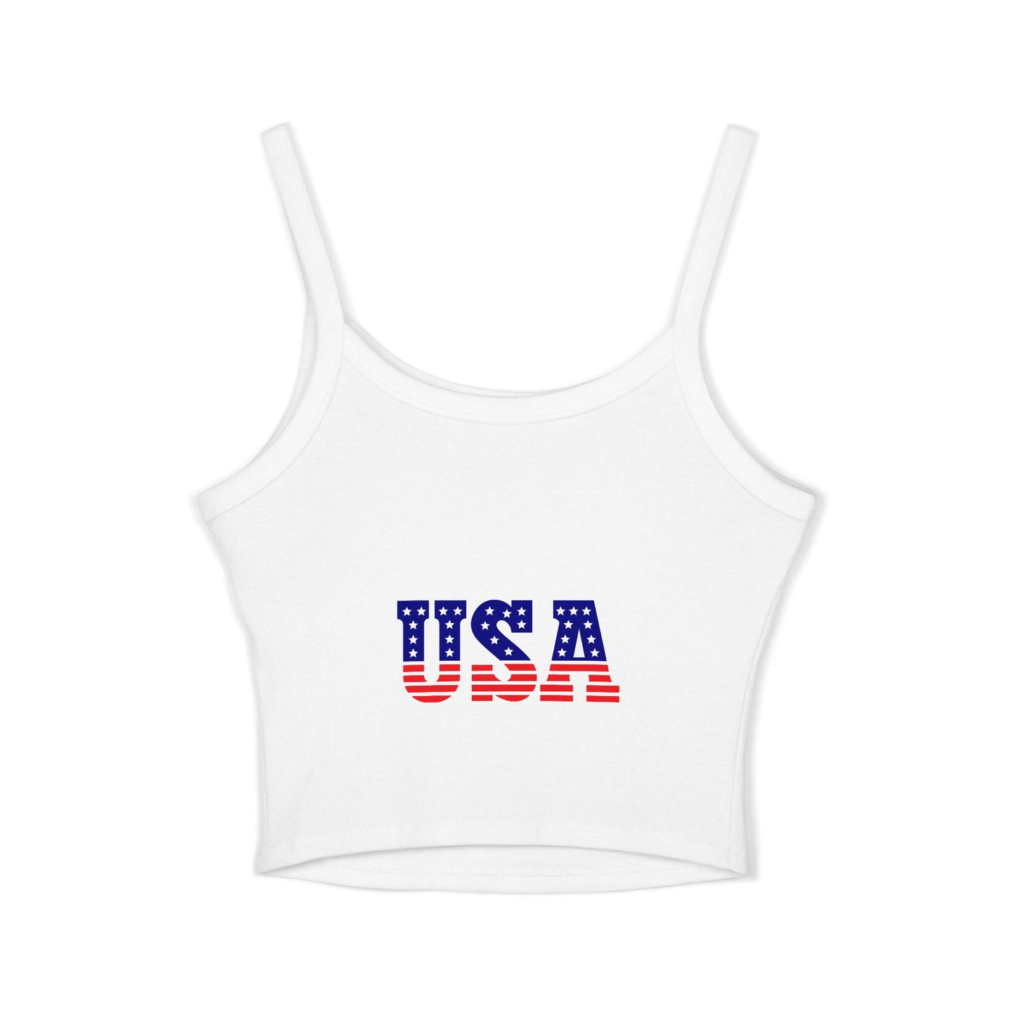 Princess Grace Patriotic Women's Spaghetti Strap Tank Top Eagle & USA Flag Design