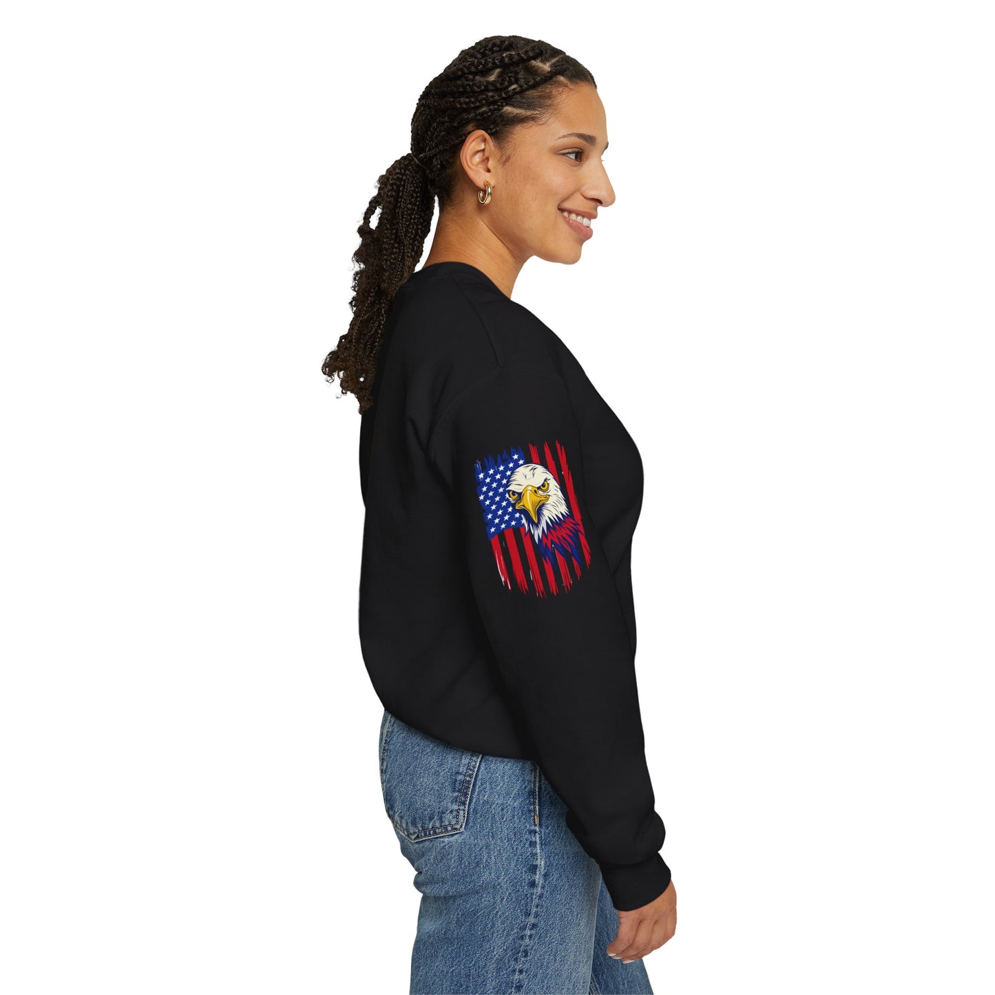 Princess Grace Patriotic Eagle Crewneck Sweatshirt Unisex Heavy Blend