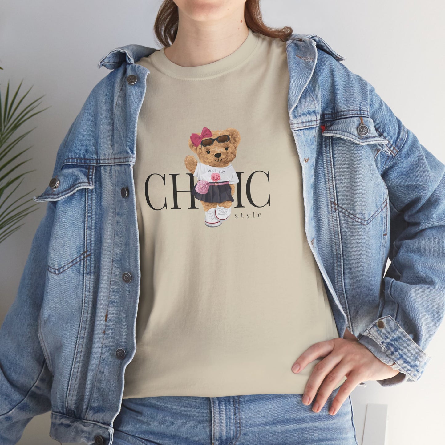 Princess Grace Chic Style Bear Unisex Heavy Cotton Tee Fashionable and Cozy Everyday Wear