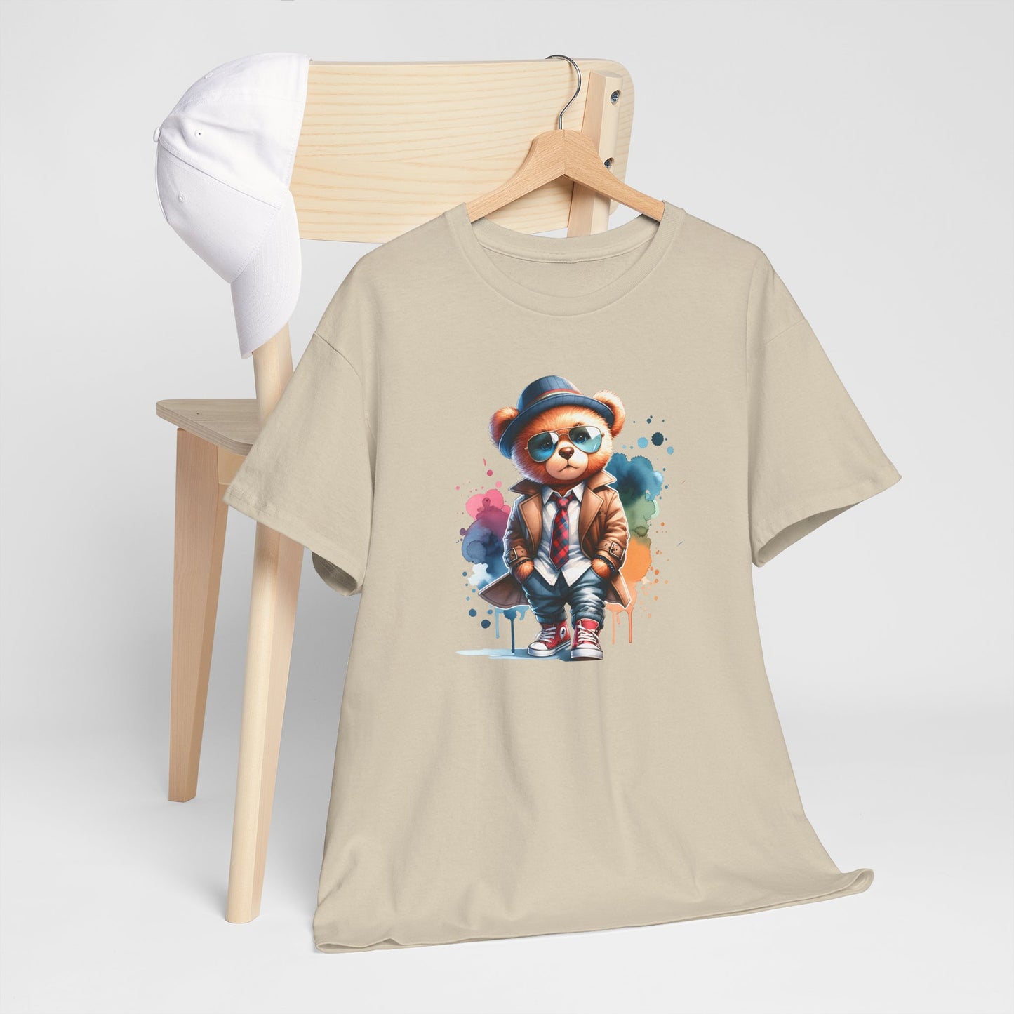 Princess Grace Stylish Bear Illustration Unisex Heavy Cotton Tee Trendy and Fun T-Shirt