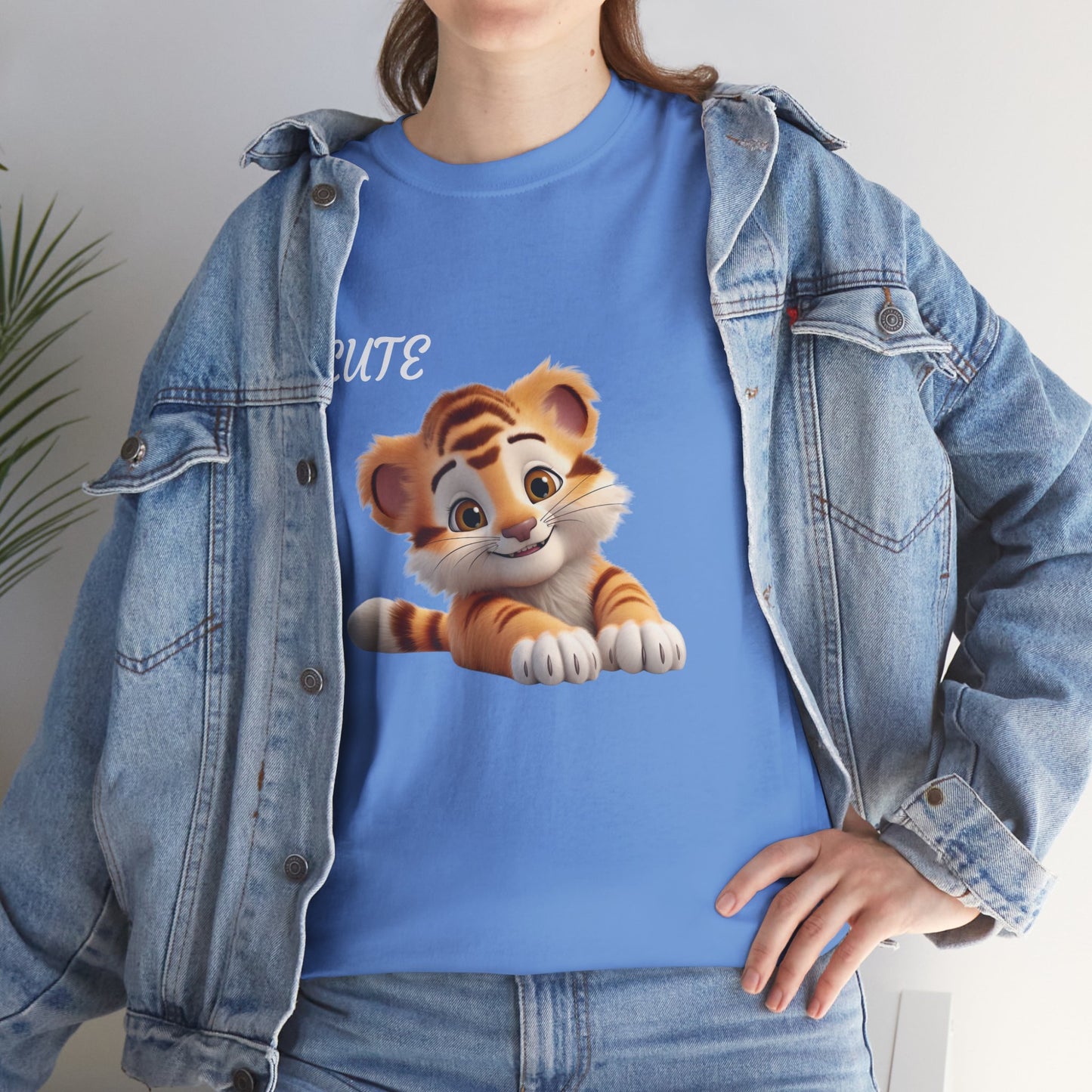 Princess Grace Cute Tiger Graphic Unisex Heavy Cotton Tee Perfect for Animal Lovers