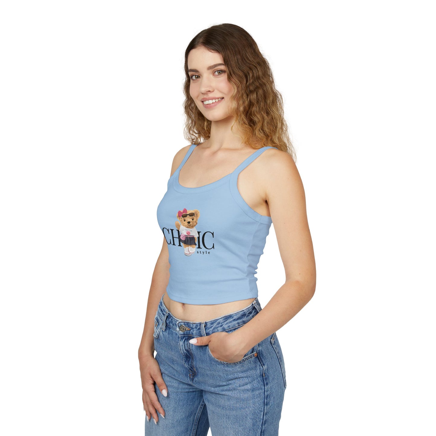 Princess Grace Chic and Cute Women's Spaghetti Strap Tank Top Perfect for Summer Vibes