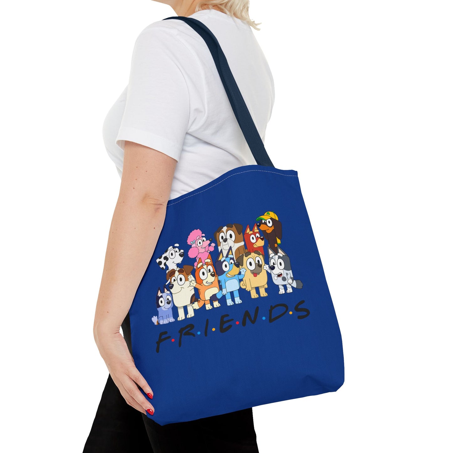 Princess Grace Bluey F.R.I.E.N.D.S. Cartoon Dog Tote Bag Fun & Playful Accessory for Dog Lovers
