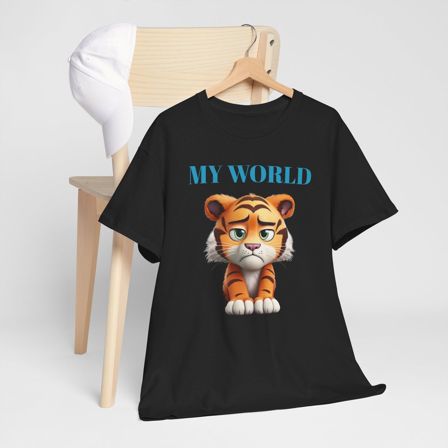 Princess Grace My World Tiger Unisex Heavy Cotton Tee Cute Animal T-Shirt for Kids & Adults