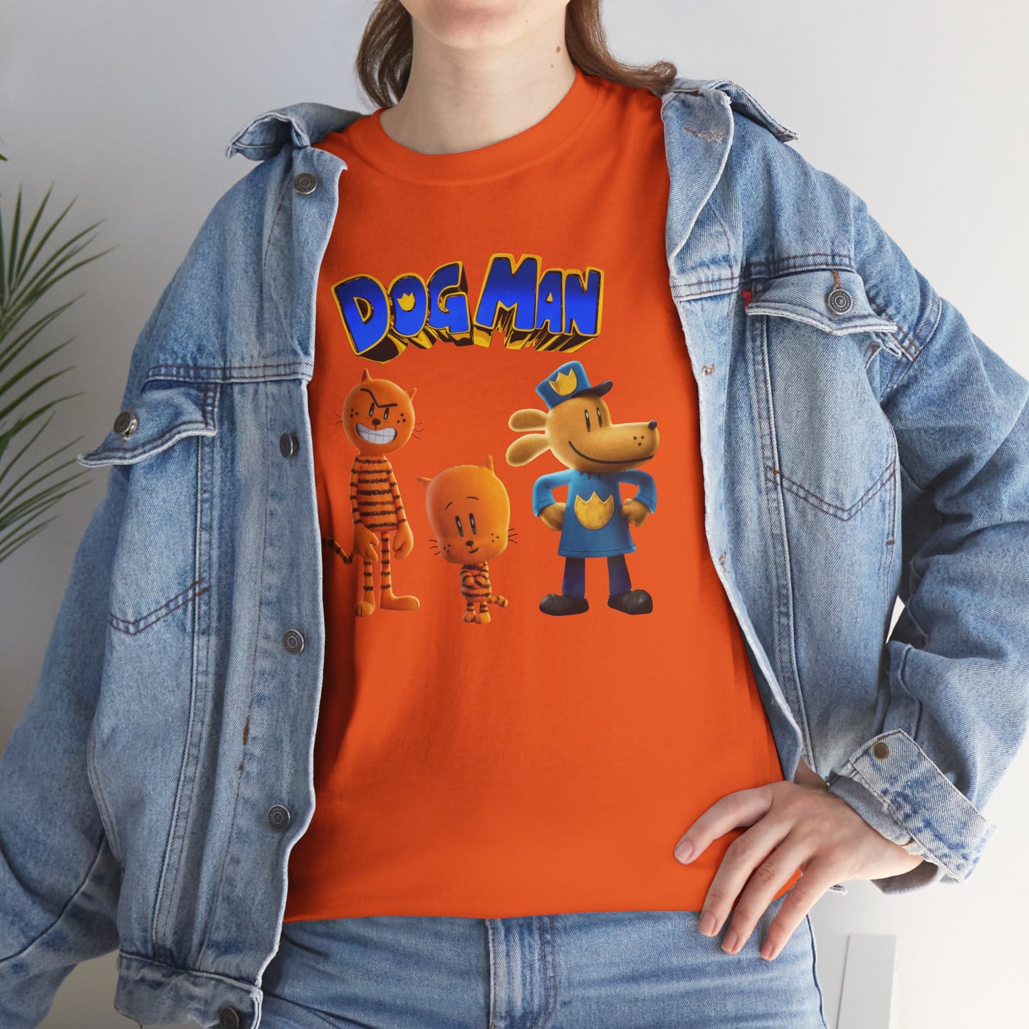 Princess Grace Dog Man Cartoon Unisex Heavy Cotton Tee Fun Graphic Tee for Kids and Fans