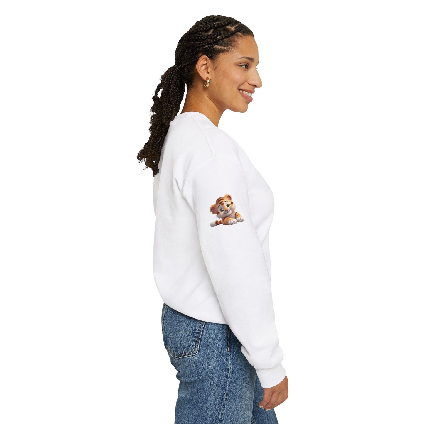 Princess Grace Cute Tiger Graphic Sweatshirt Unisex Heavy Blend Crewneck