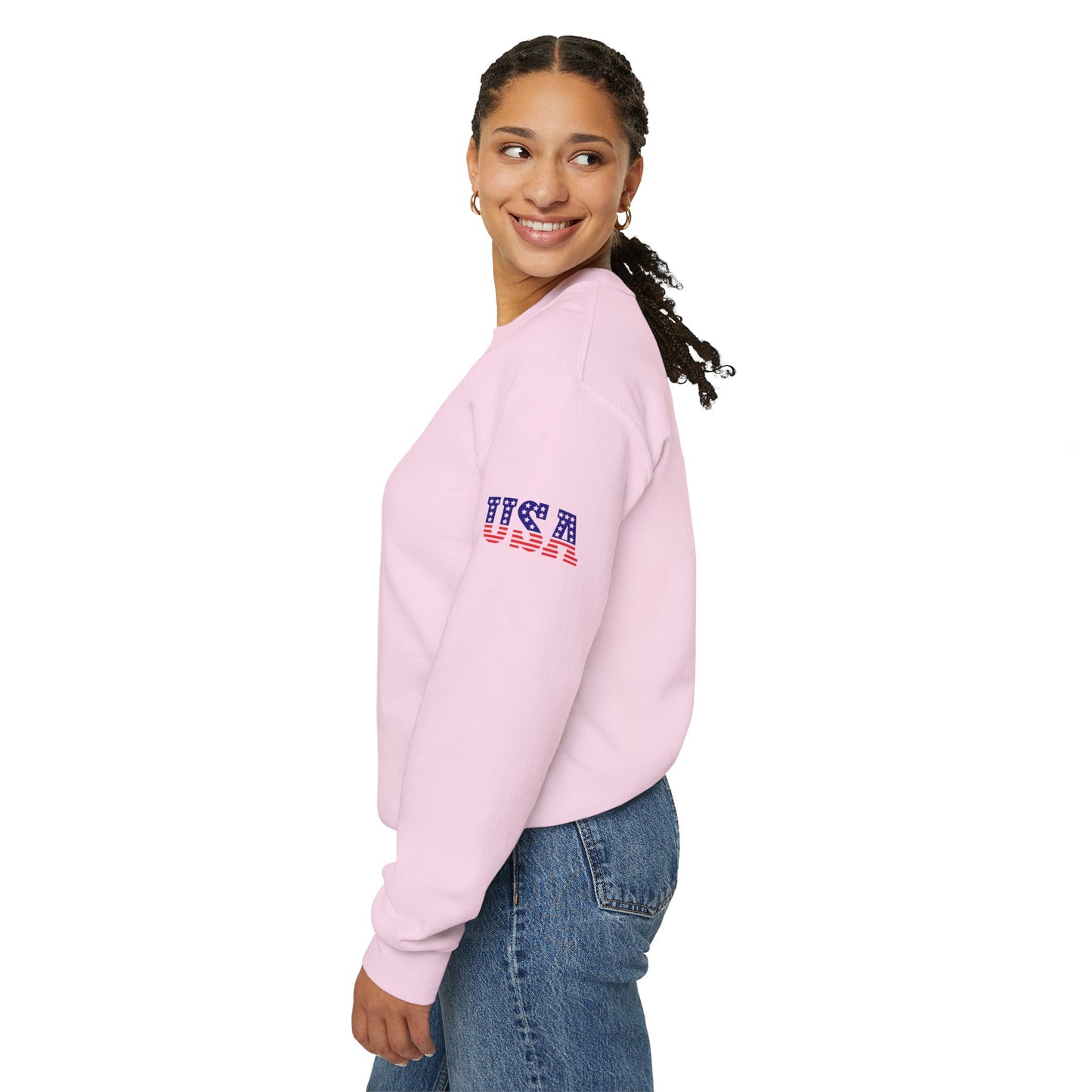 Princess Grace Patriotic USA Unisex Crewneck Sweatshirt Perfect for Independence Day Casual Wear