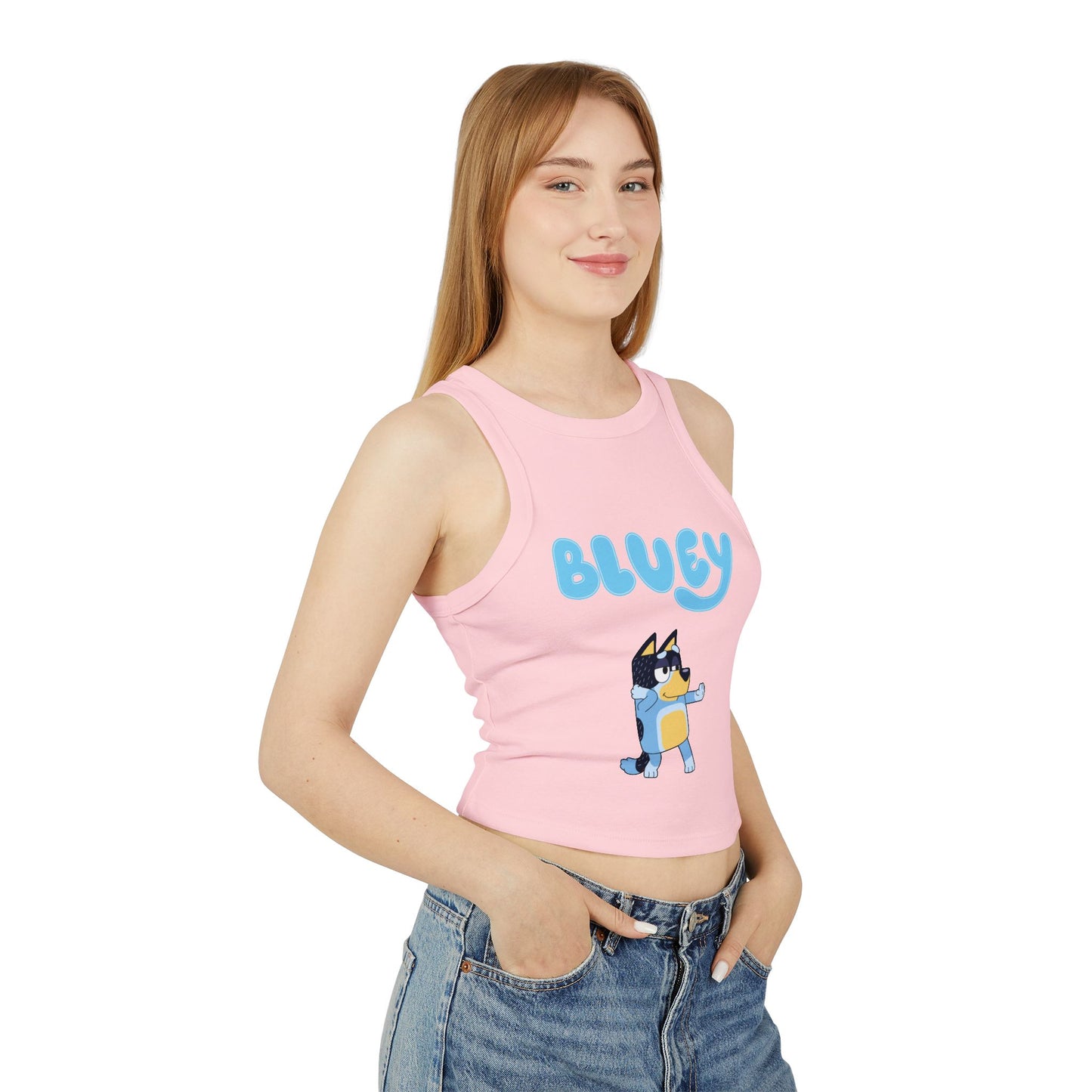 Princess Grace Bluey Inspired Women's Micro Rib Racer Tank Top Fun Summer Style