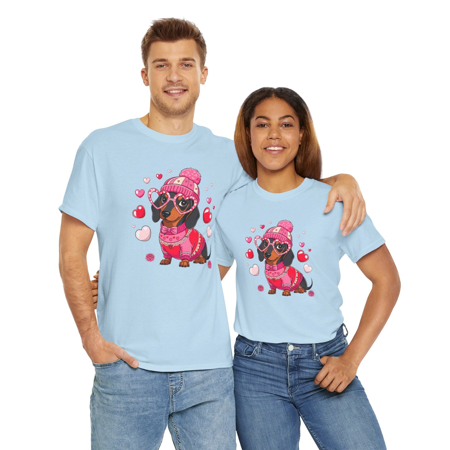 Princess Grace Cute Dachshund Love Graphic Tee Unisex Heavy Cotton Tee