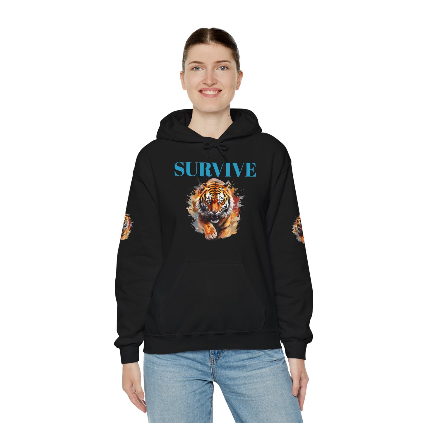 Princess Grace Survive Tiger Unisex Heavy Blend Hoodie Fierce & Inspirational Sweatshirt