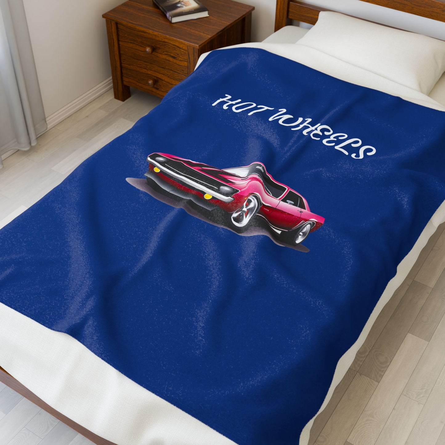 Princess Grace Hot Wheels Velveteen Plush Blanket Cozy Car Themed Throw for Kids and Auto Enthusiasts