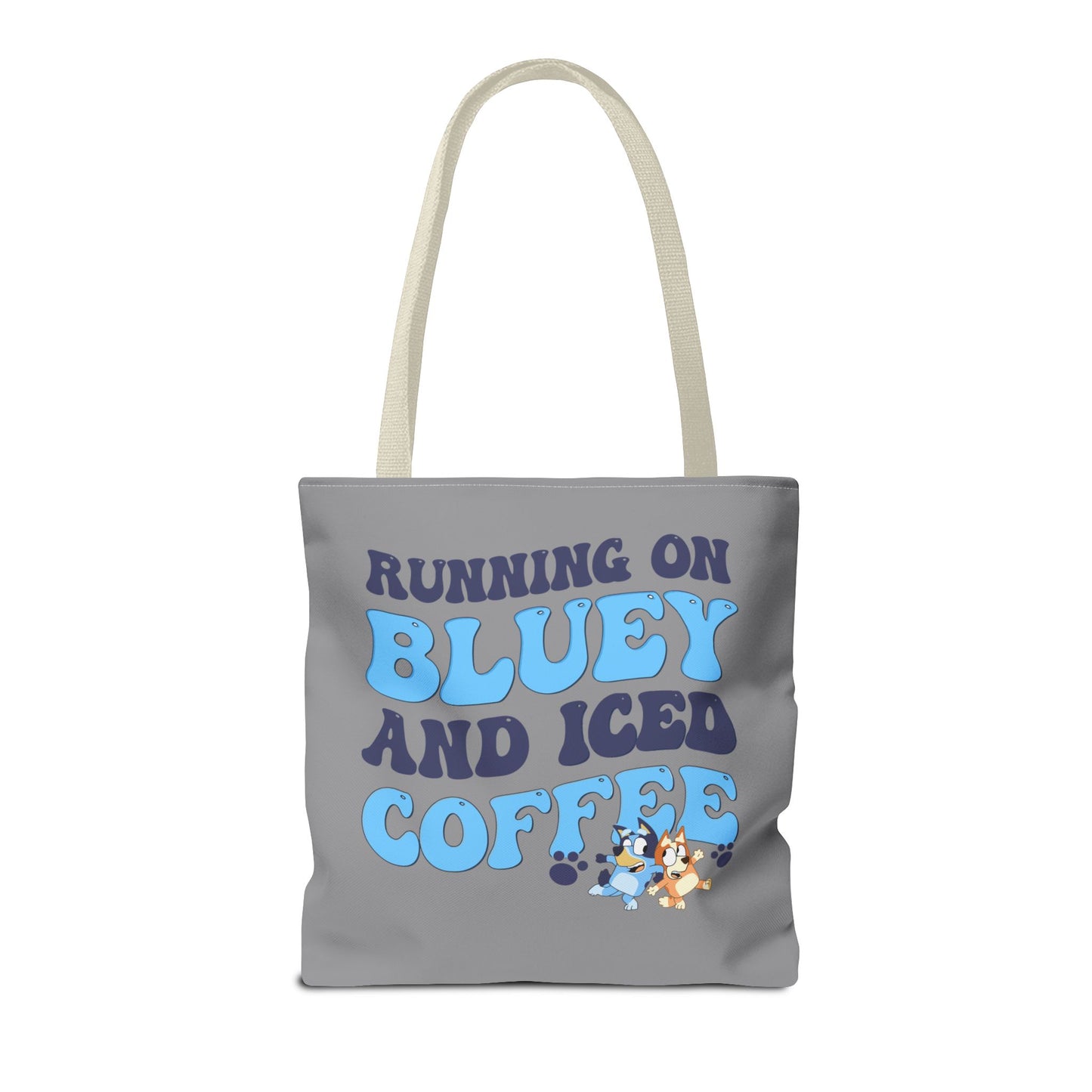 Princess Grace Running on Bluey and Iced Coffee Tote Bag Fun & Functional Everyday Bag